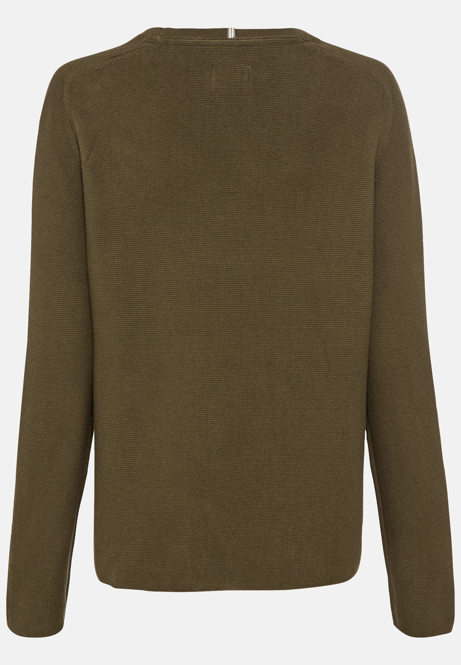 Women Fine-knit crew neck sweater Dark Khaki