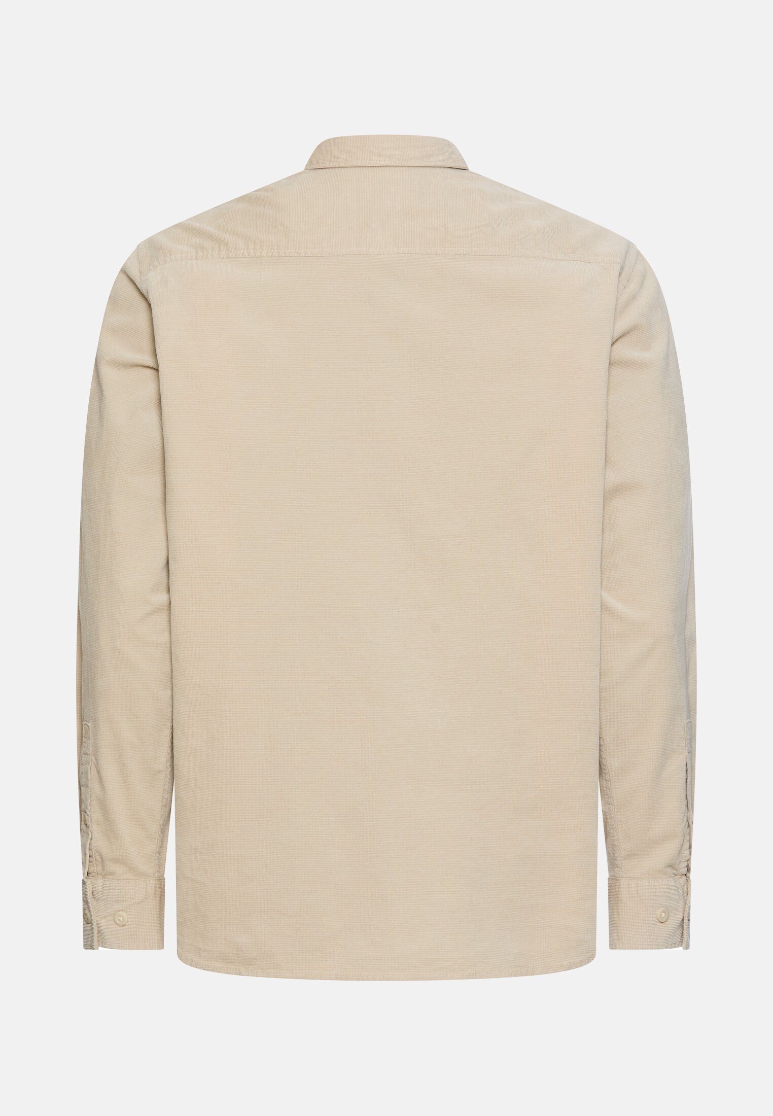 Men Corduroy shirt with 2-way stretch Beige frontal back