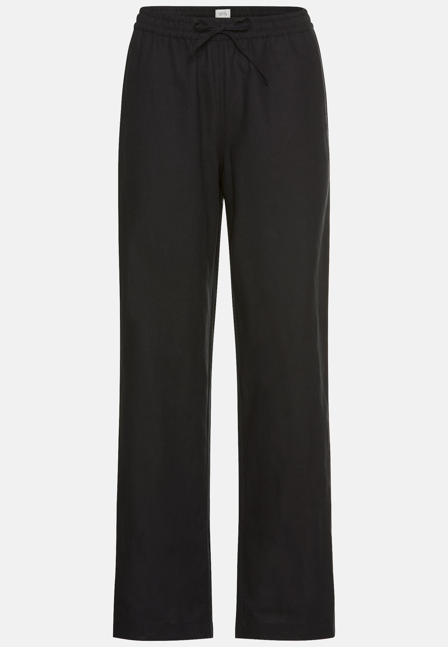 MI_377410-5S76-08_0G-00 Women Relaxed fit trousers made from a linen blend Black frontal front