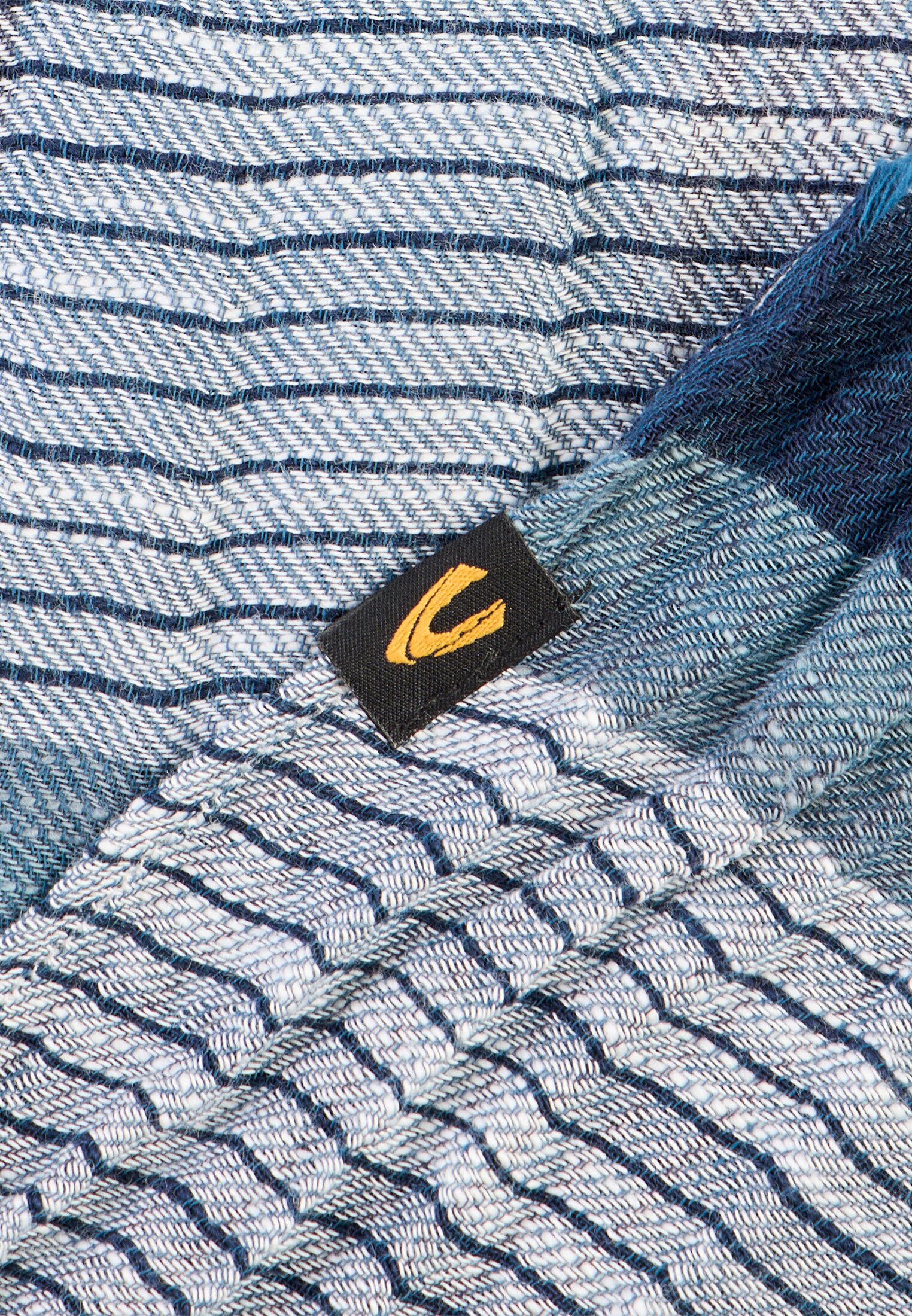 Herren Schal aus reiner Baumwolle Dunkelblau hinten nah