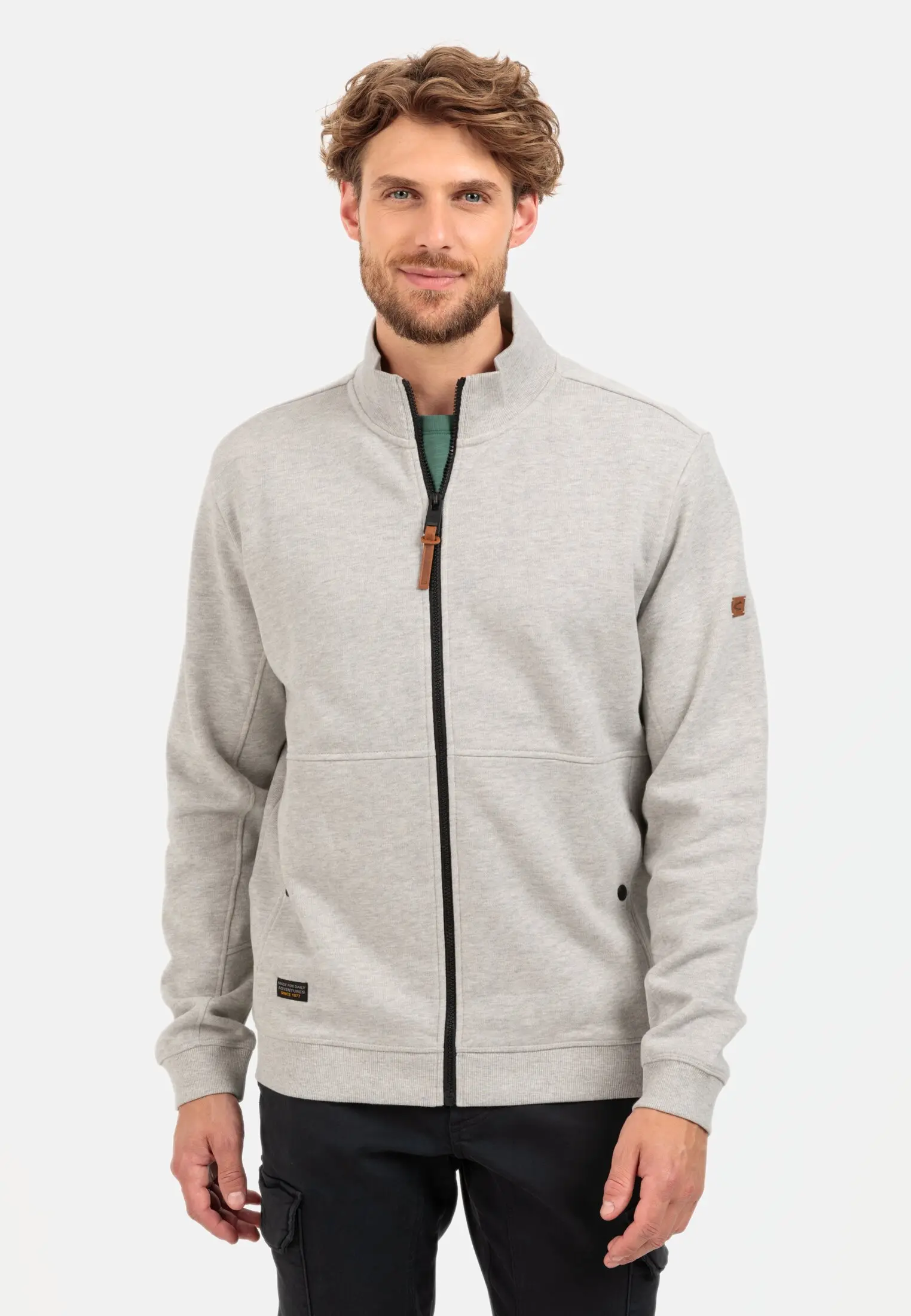 Sweat jacket for Men in grey camel active