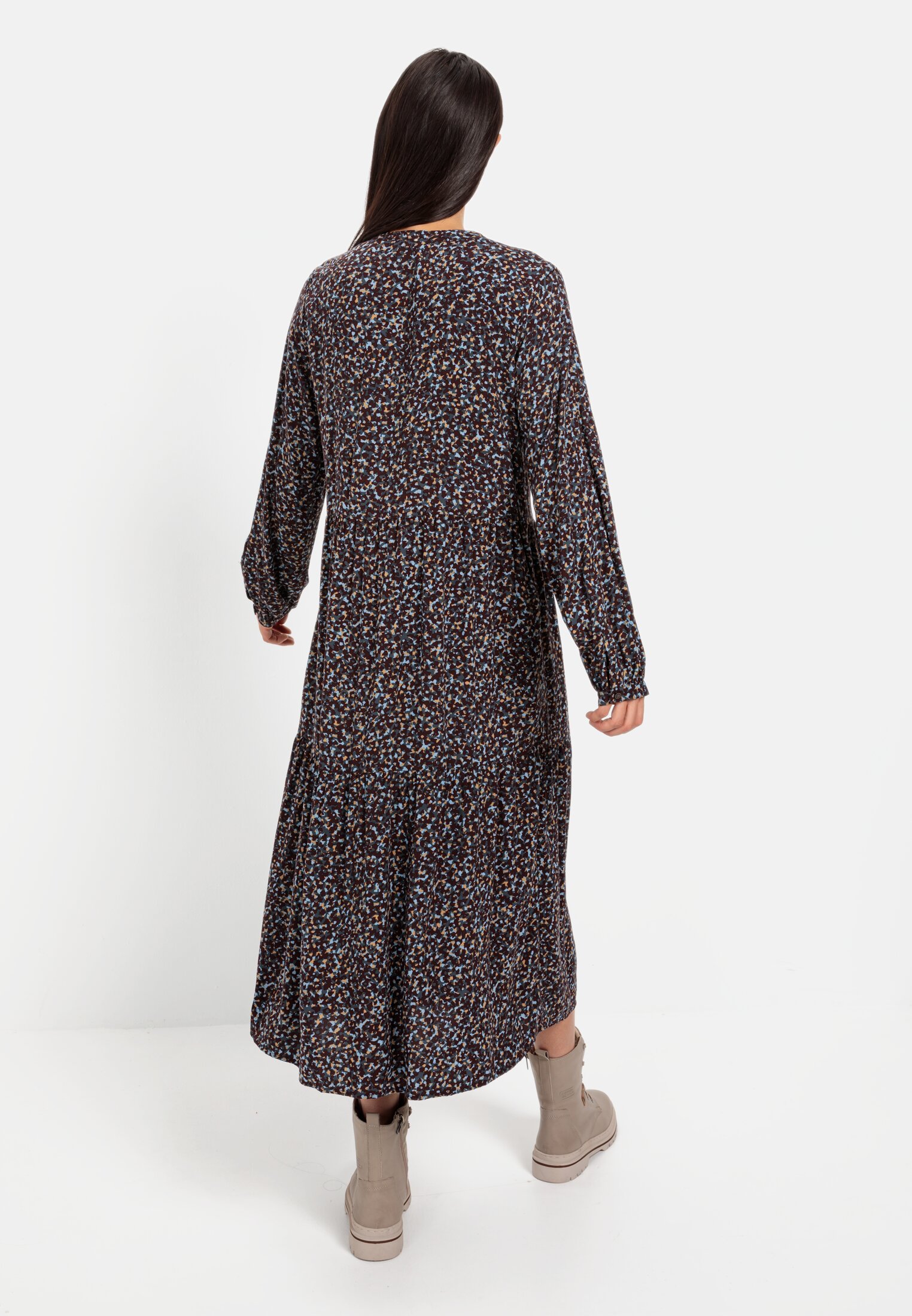 Women Slip-on dress with a longsleeve Purple worn back