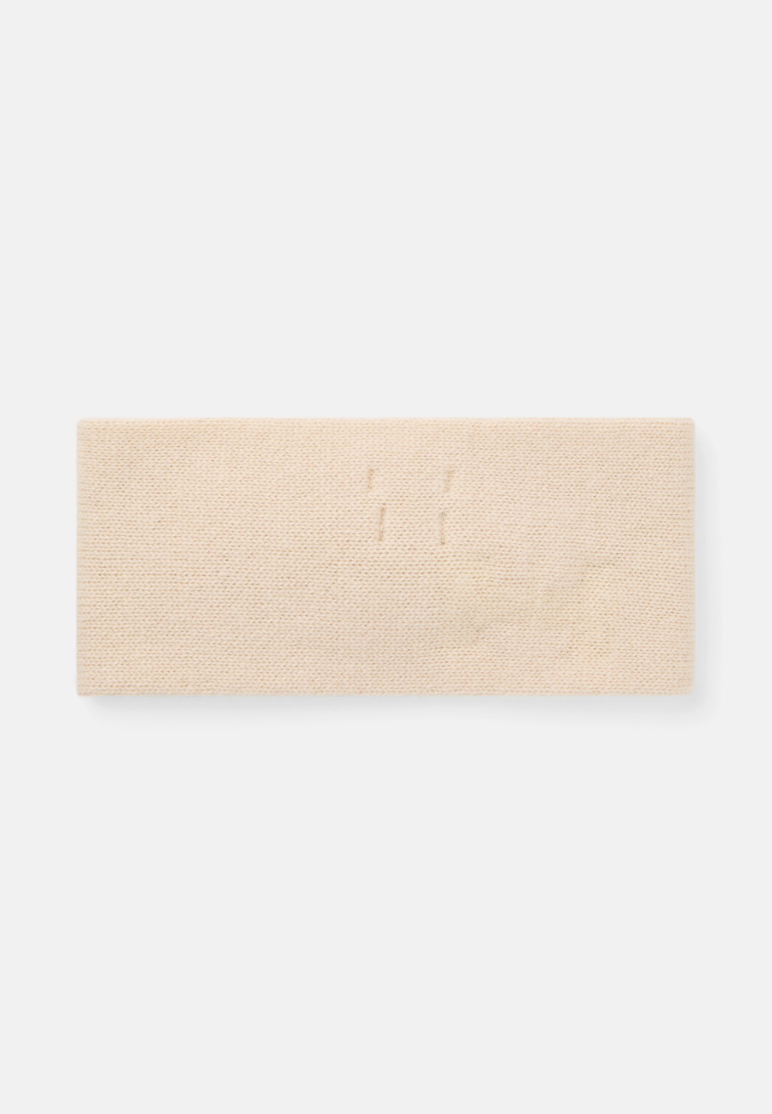 Damen Stirnband aus reinem Kaschmir Beige frontal hinten