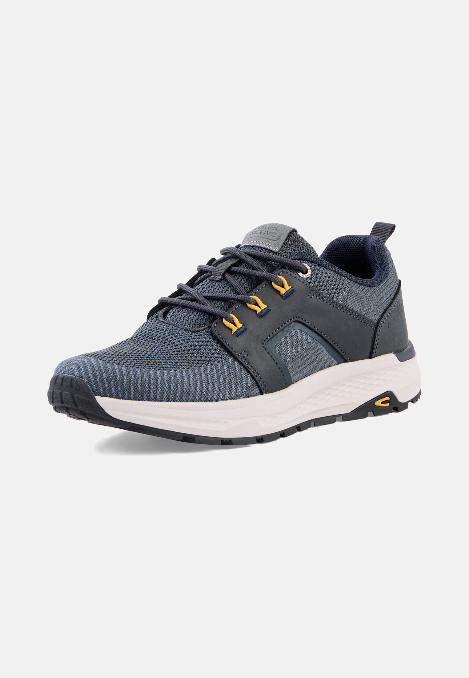 Herren Sneaker aus Leder-Textil Mix blau frontal hinten