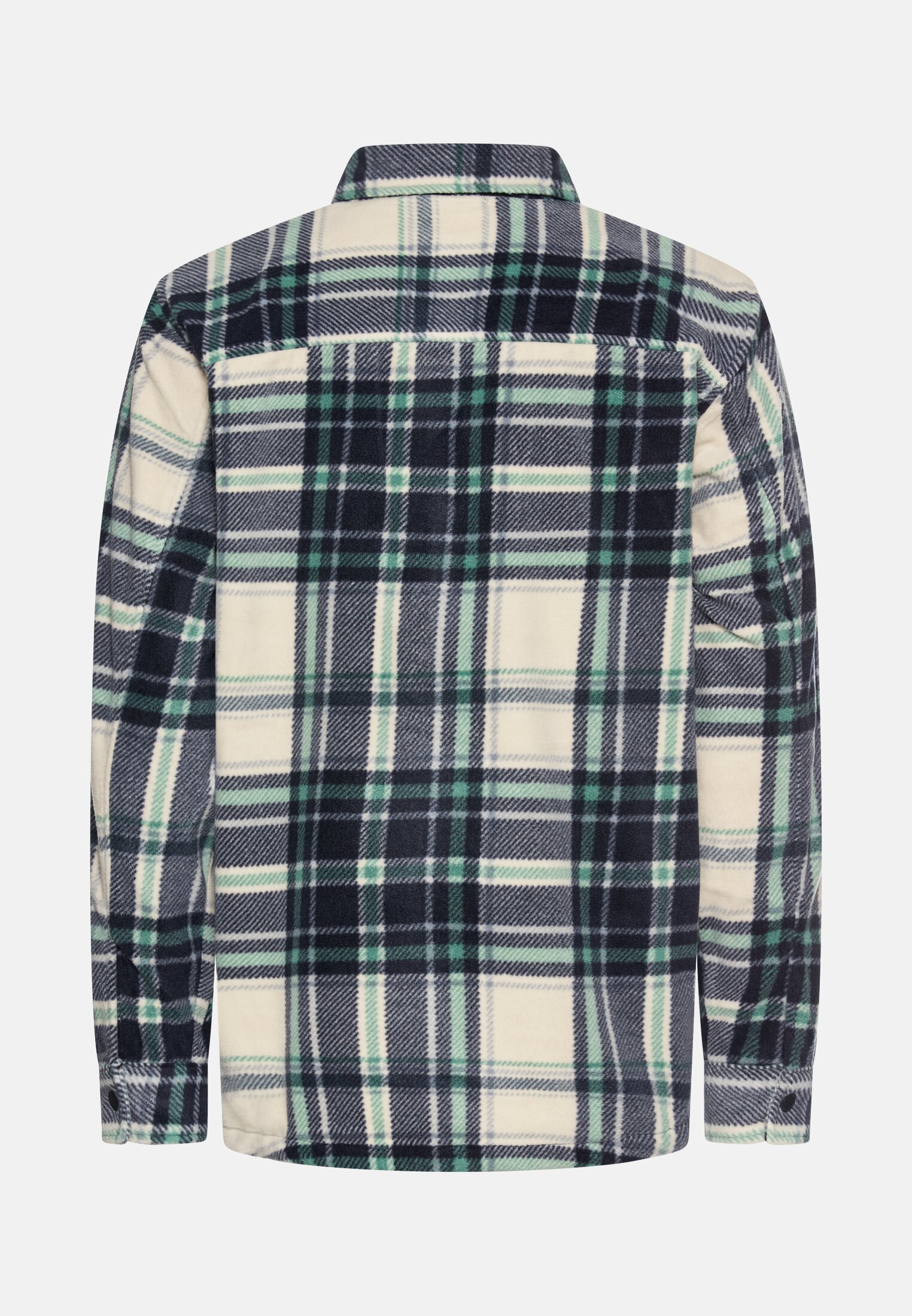 Men Overshirt with side pockets Fir green frontal back