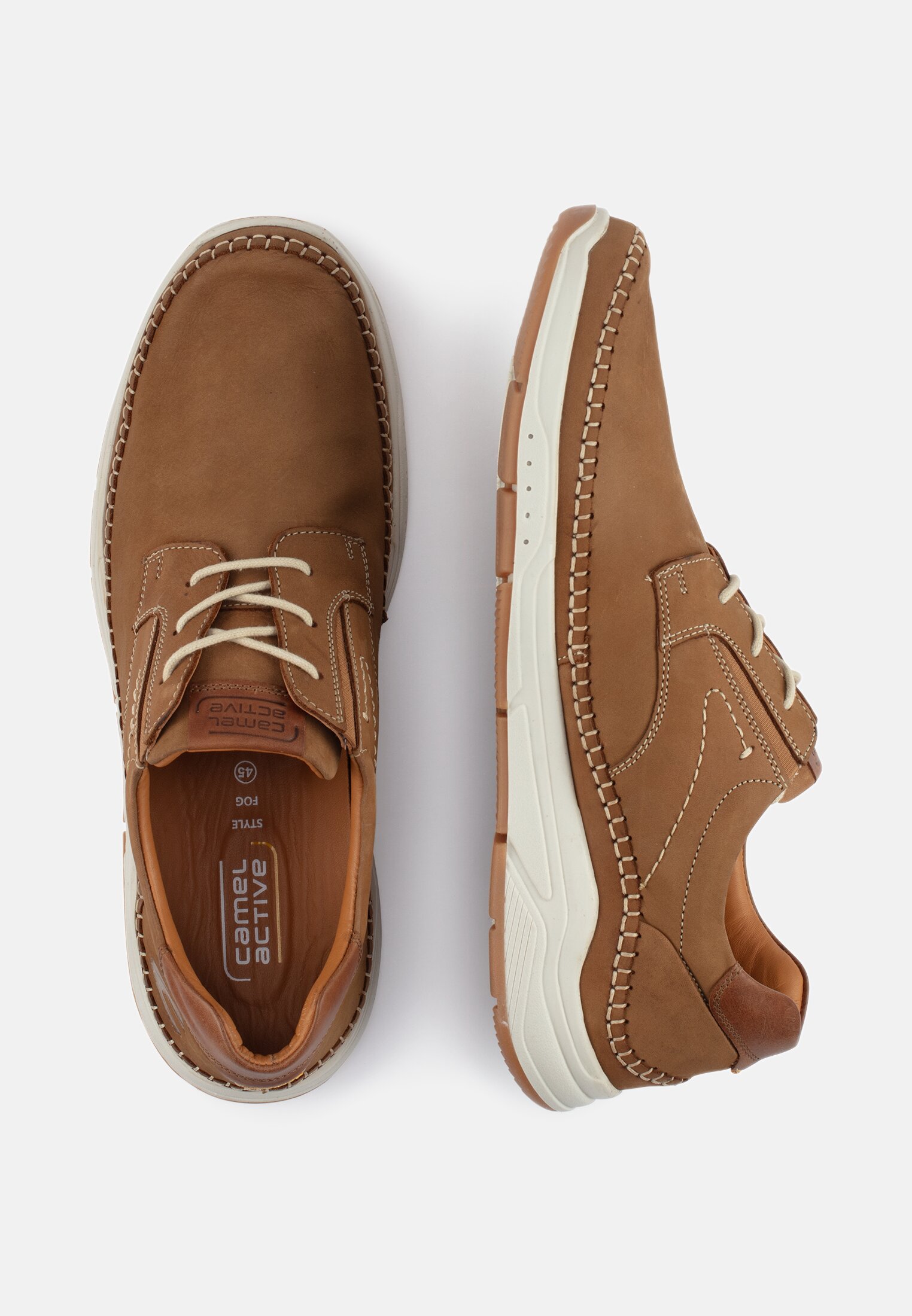 MI_56FGA03-0300-470_1G-00 Herren Sneaker aus Nubukleder Braun frontal oben