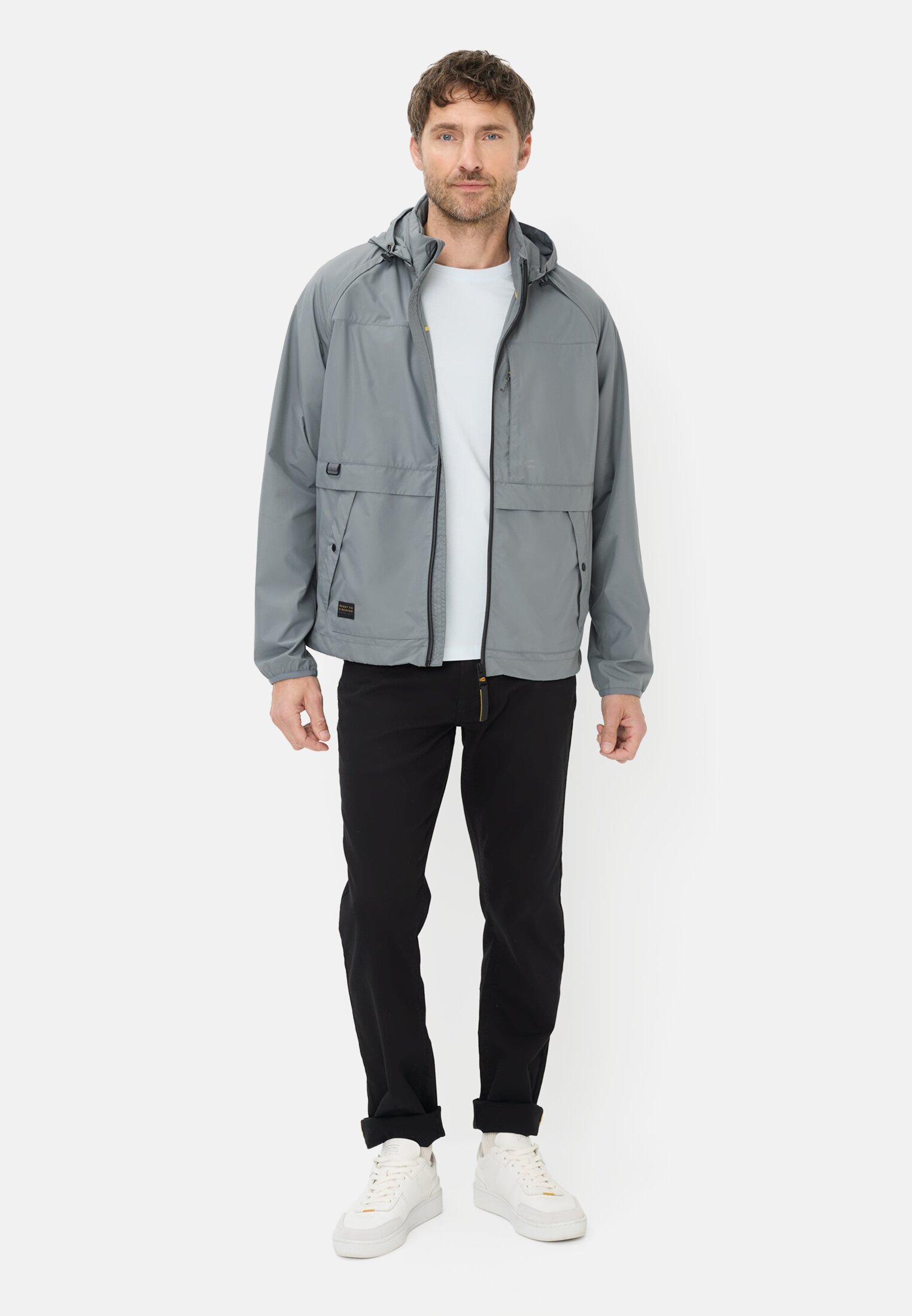Men Transitional jacket made from particularly lightweight material Grey worn front full body
