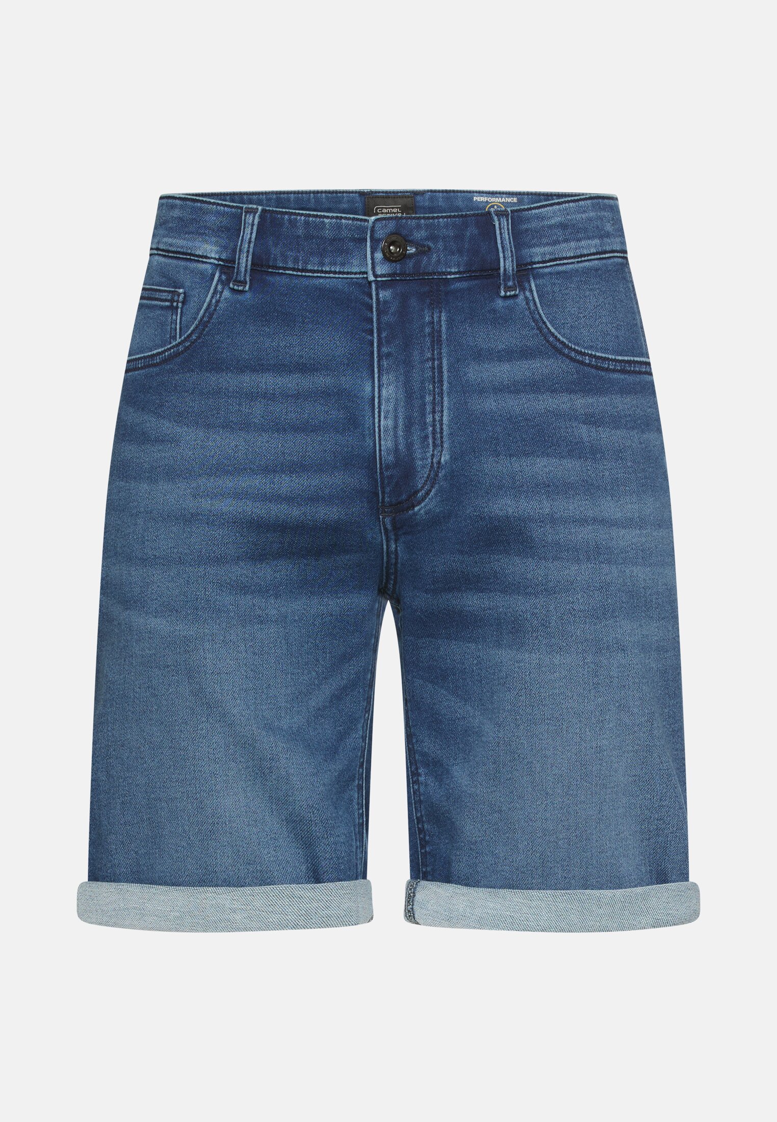 Men fleXXXactive® Jeans shorts made from cotton blend Indigo Blue frontal front