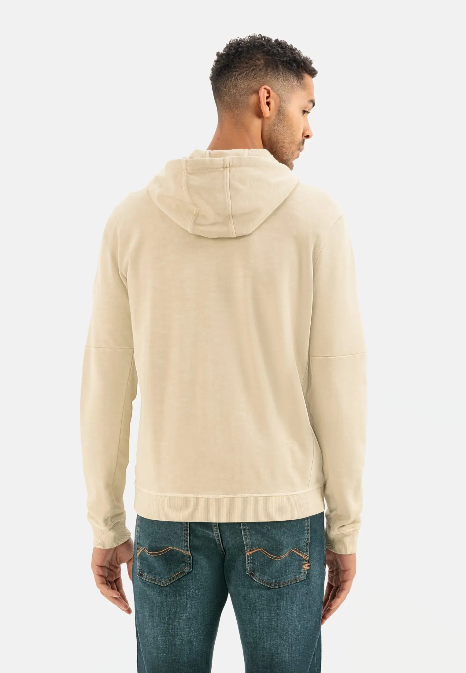 Kapuzen-Sweatjacke für Herren in Beige | XXL
