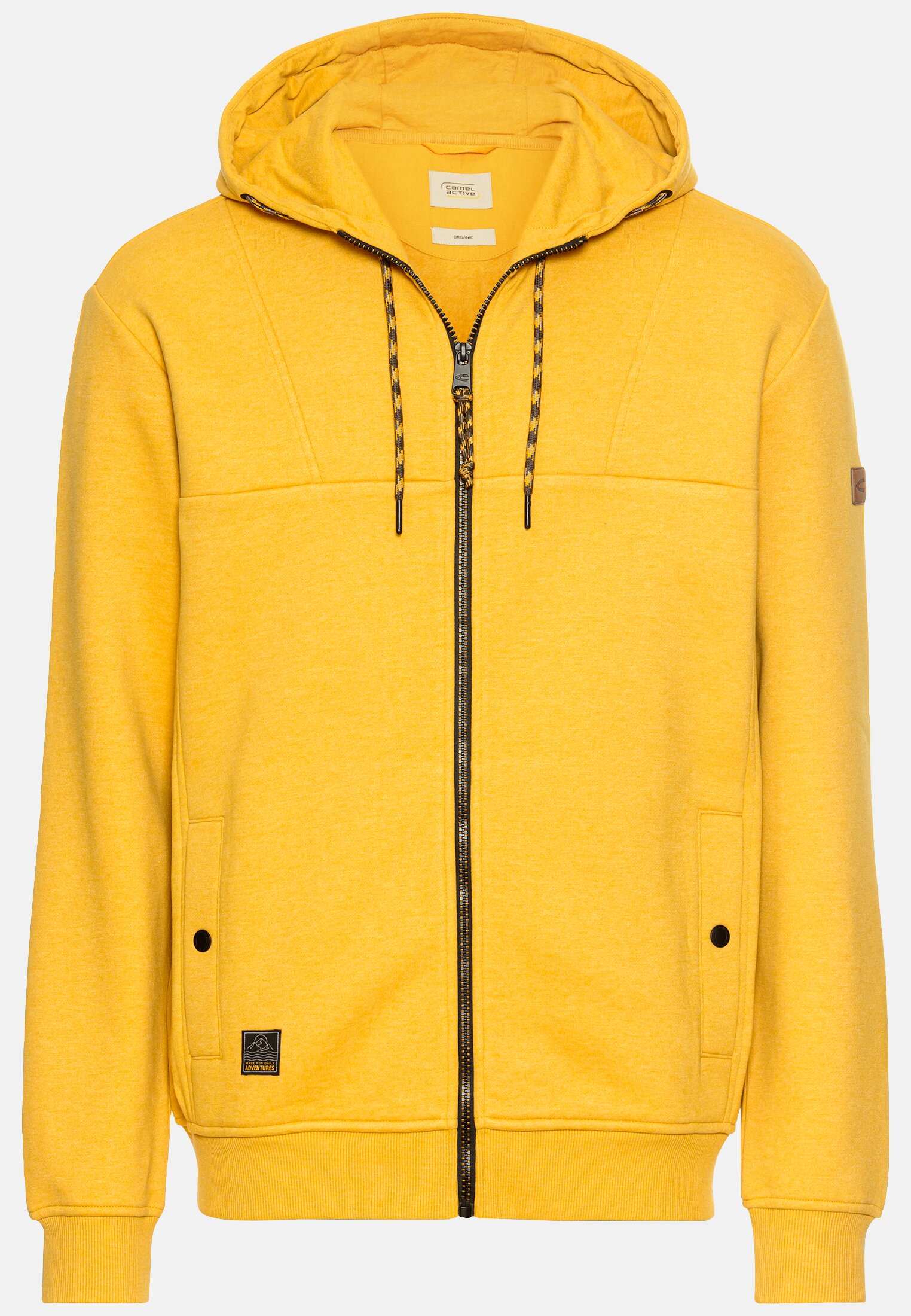 Herren Sweatjacke aus einem Organic Cotton mix Gelb frontal vorn