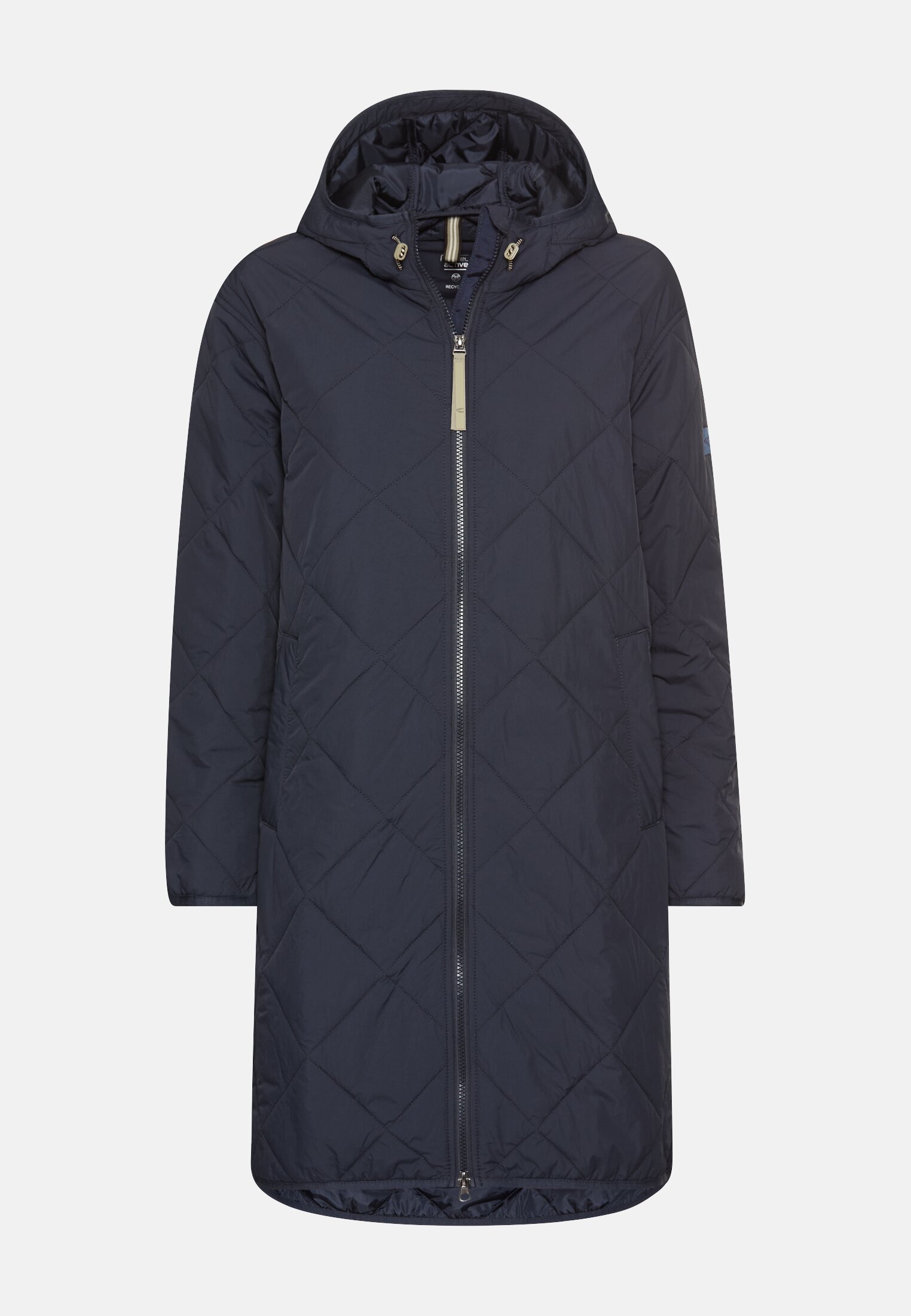 Women Water-repellent parka with two-way zip Dark blue frontal front