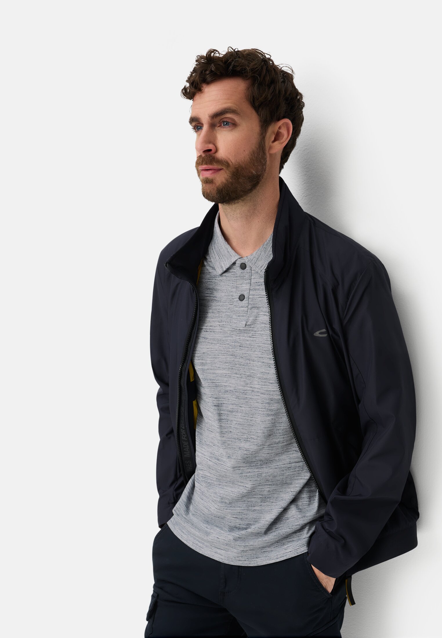 Men Polo shirt with Quick Dry function Dark Blue worn emotional