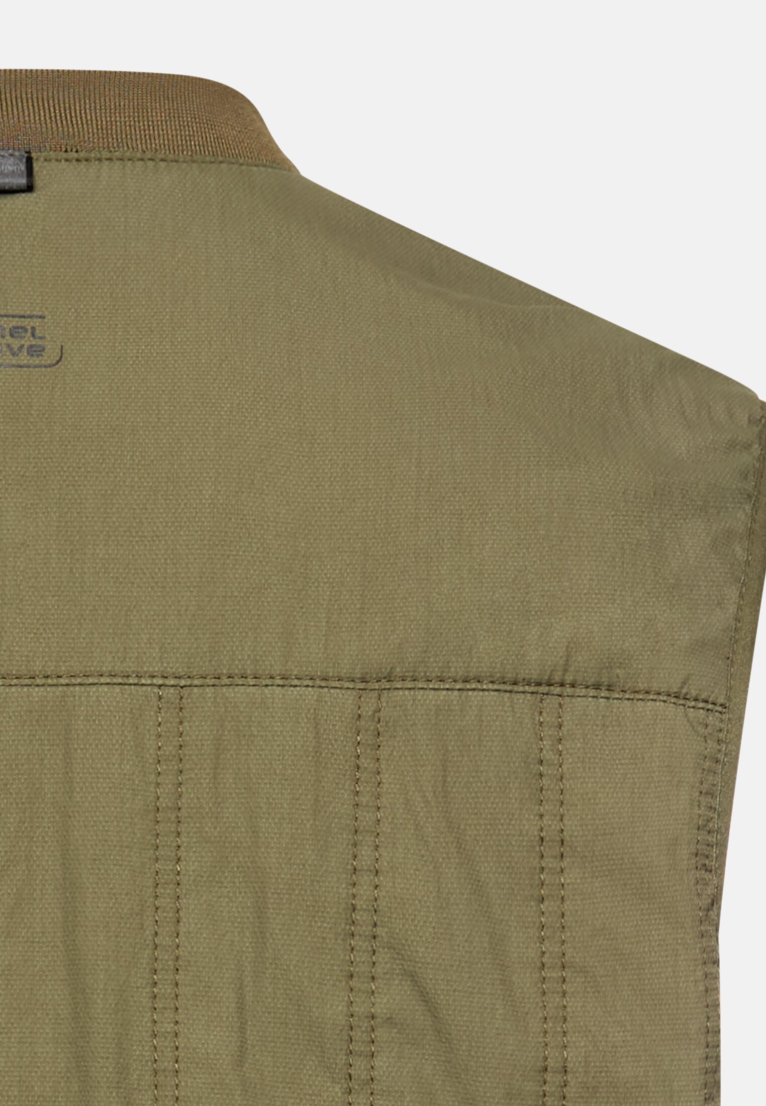 Herren Steppweste mit Stehkragen Olivgrün hinten nah