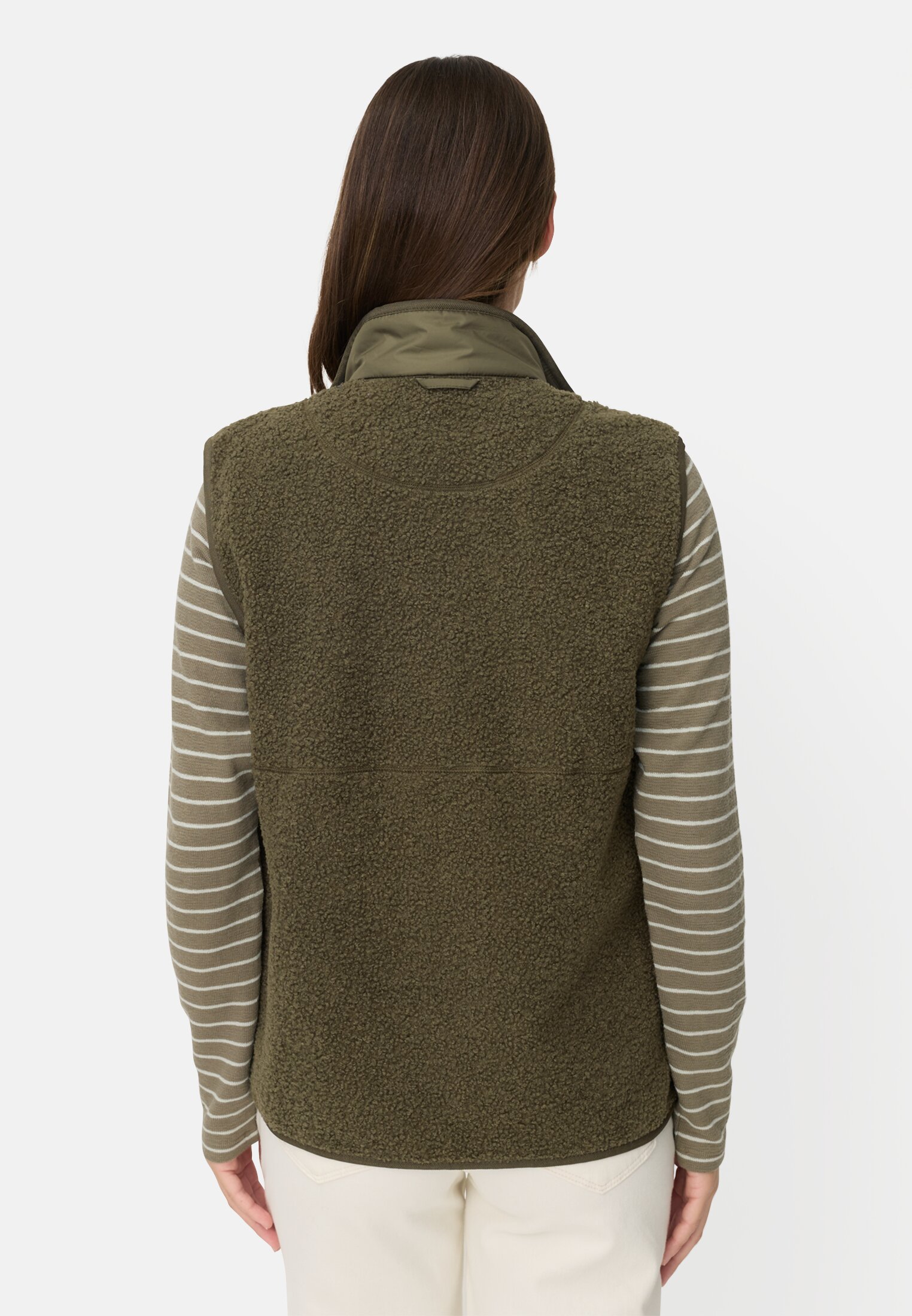 Women Short vest with reflective details Dark green worn back