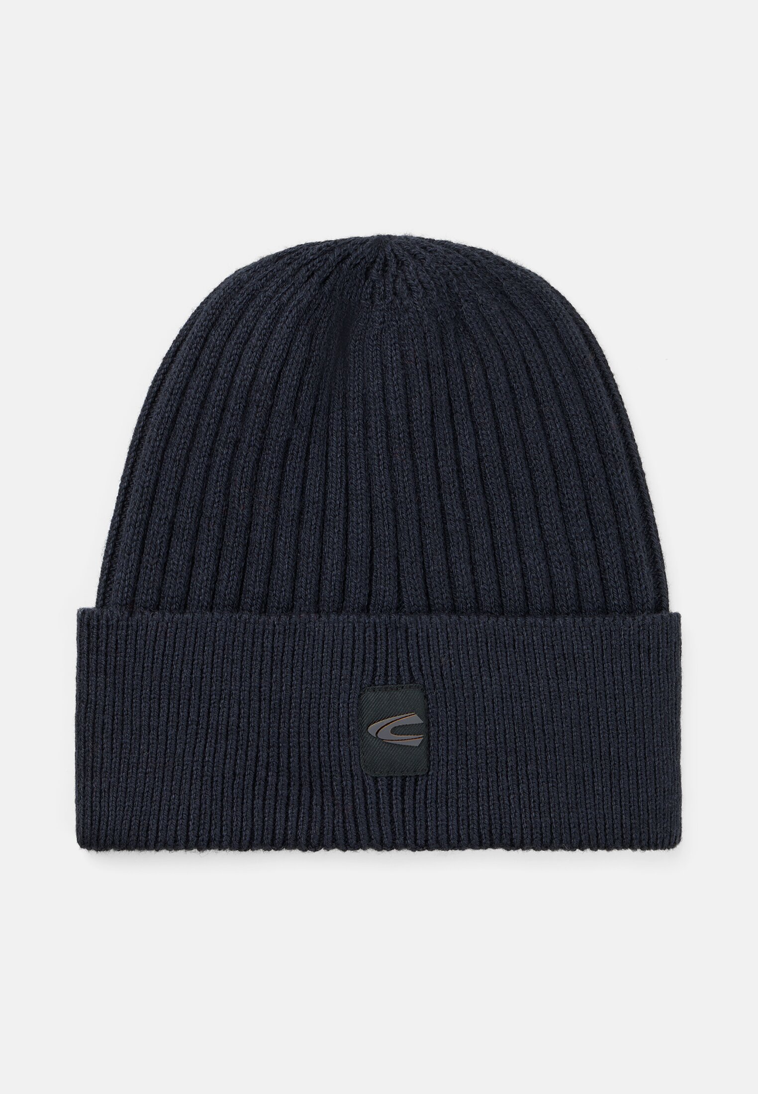 Herren Strickmütze aus Baumwollgemisch Navyblau frontal vorn