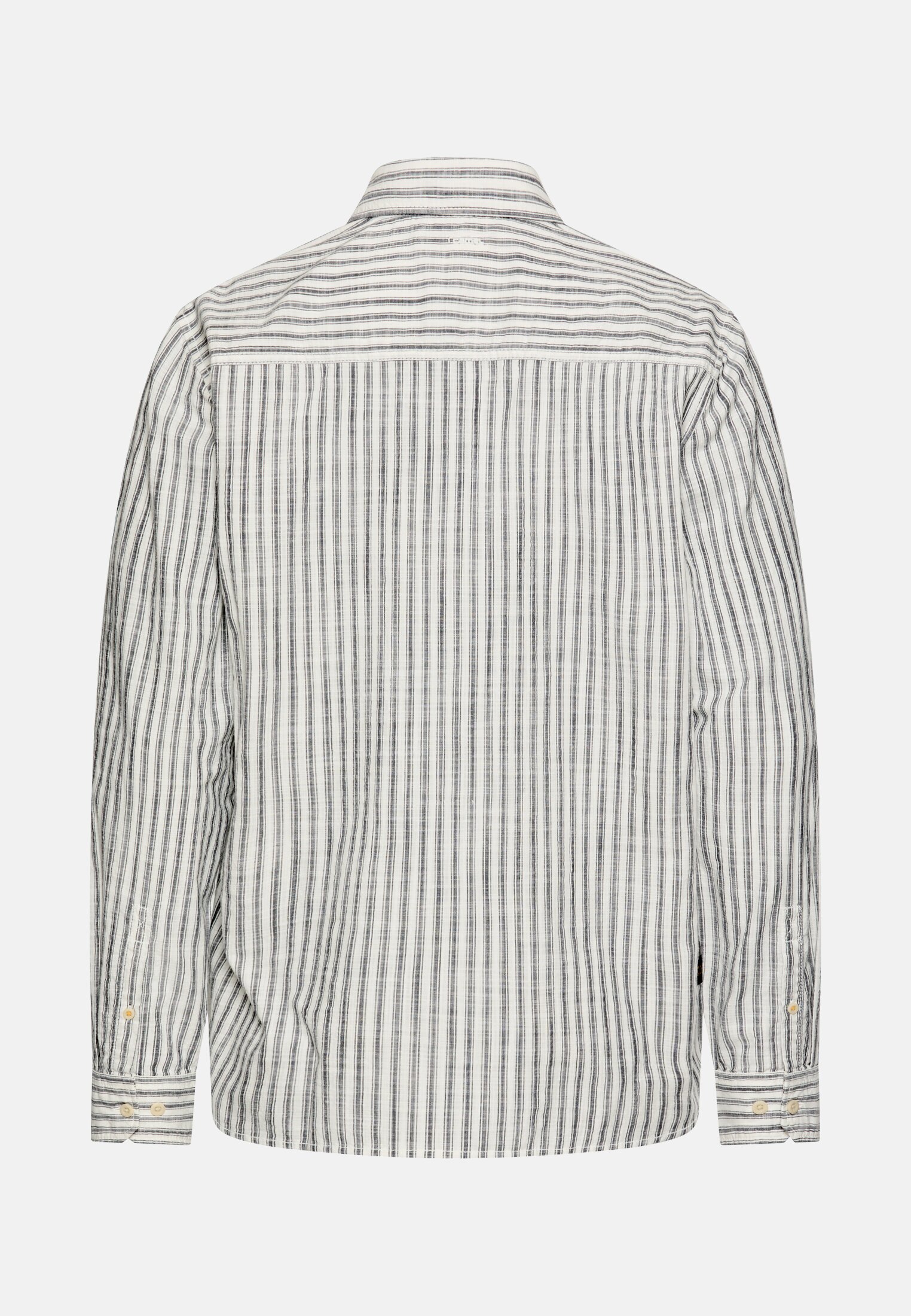 Heren Langarmshirt met button-downkraag Donkerblauw frontaal achter