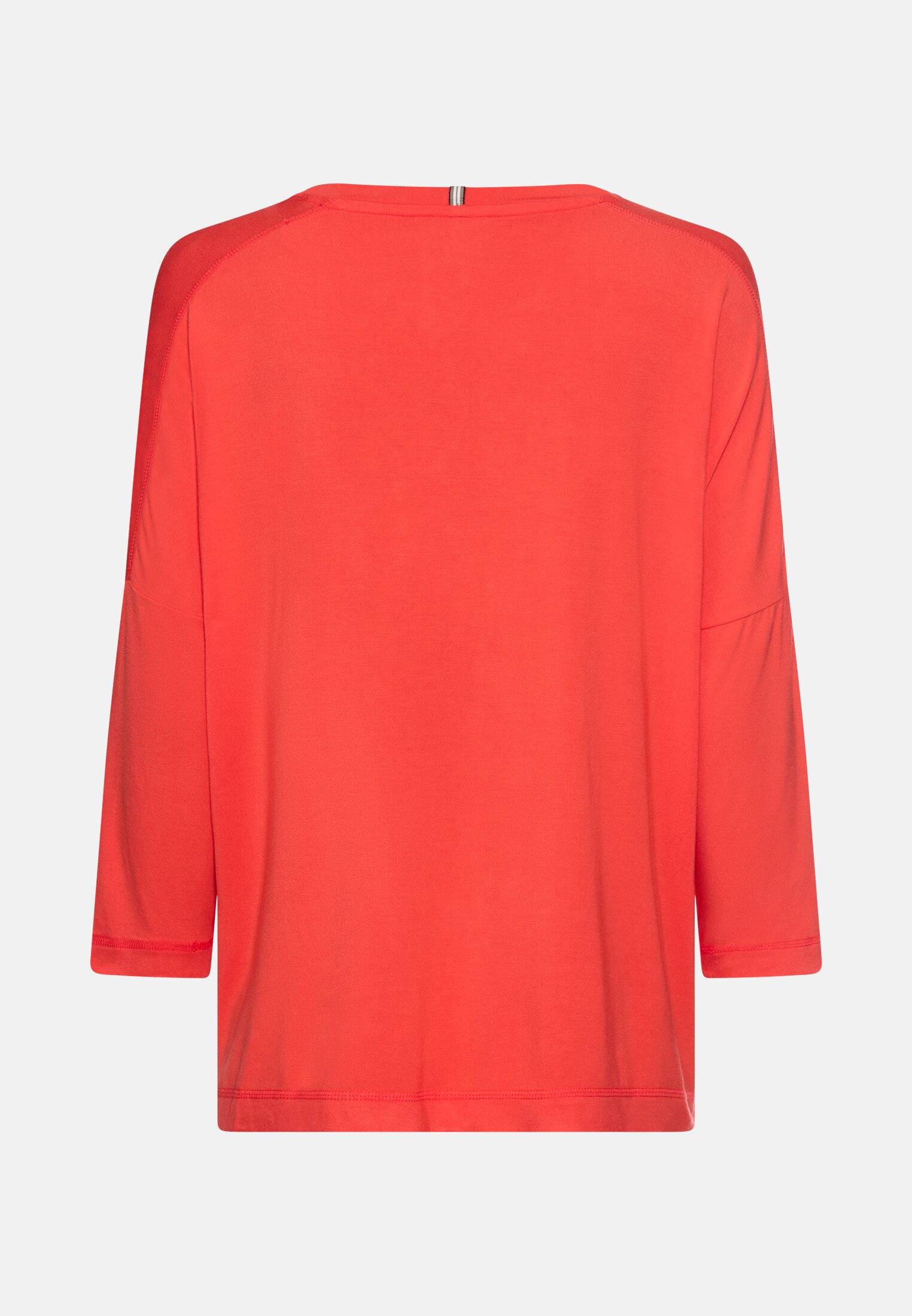 Women Long-sleeved shirt with a crew neck Flame red frontal back