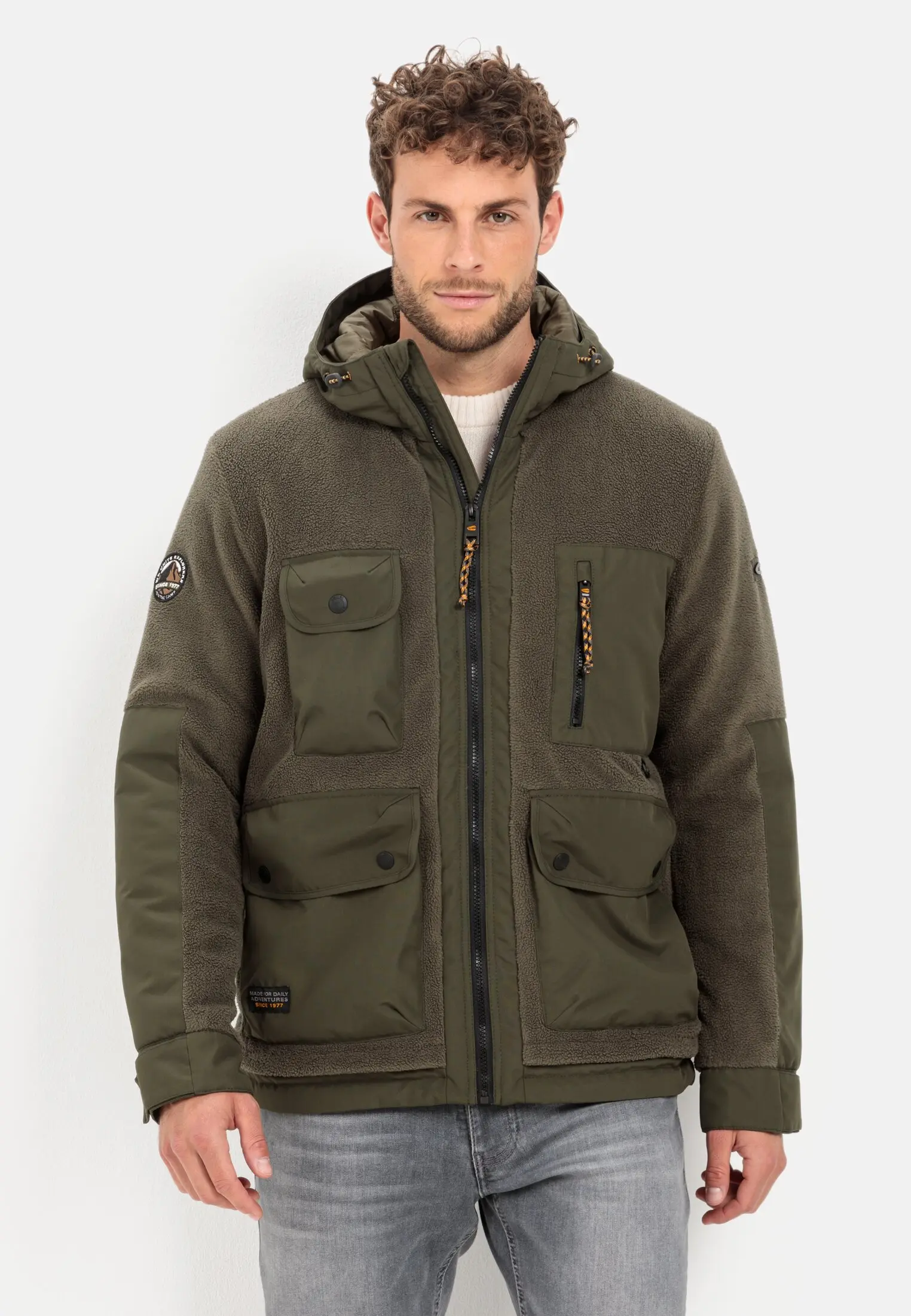 Gefütterte Fleecejacke für Herren in Dunkel khaki | 50