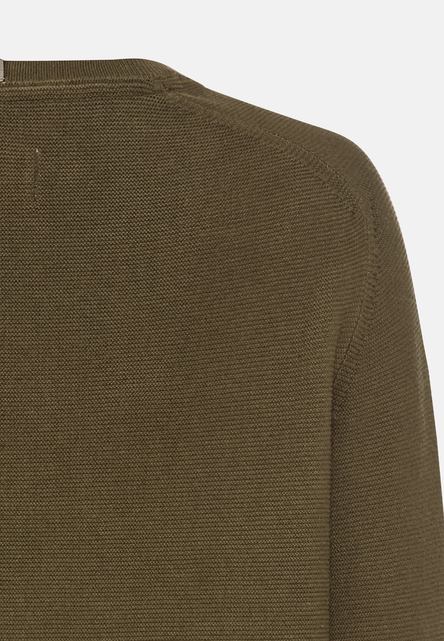 Women Fine-knit crew neck sweater Dark Khaki