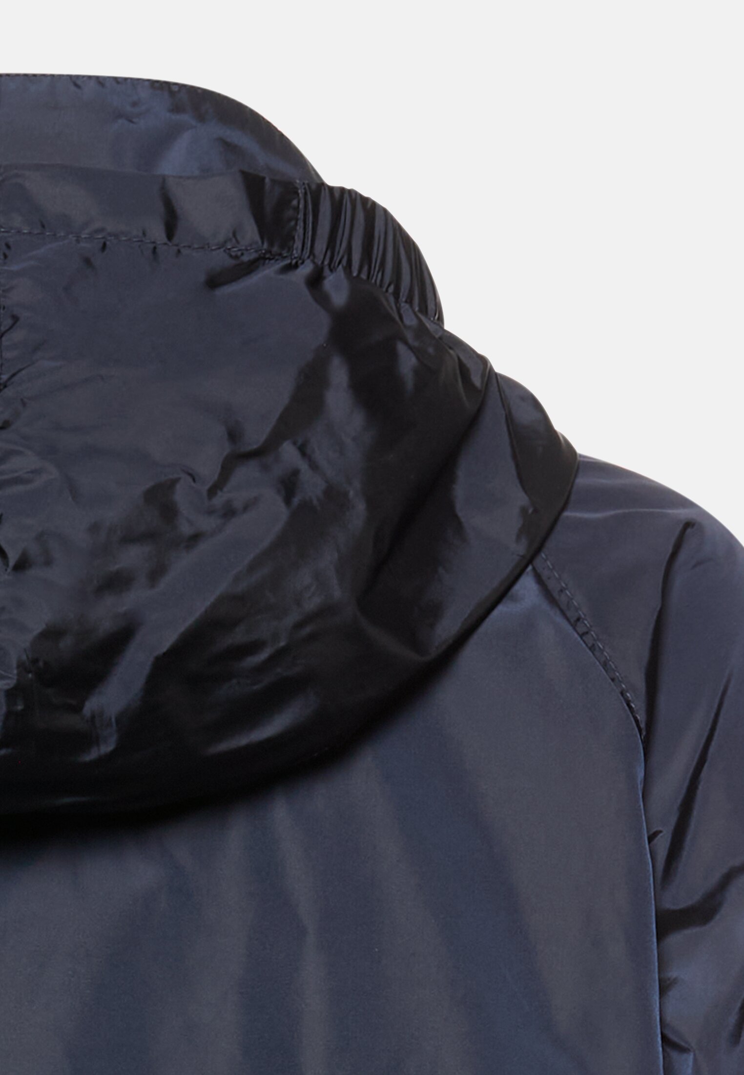 Women Blouson with 2-way zipper Navy blue close back