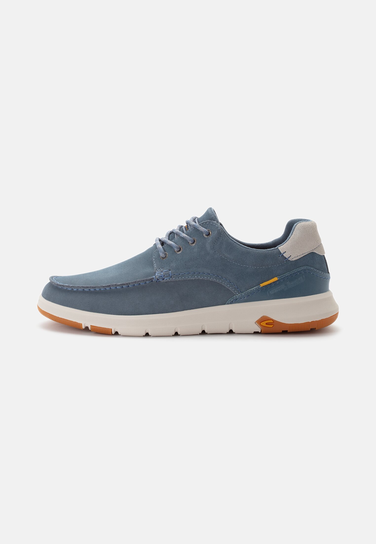 Men Leather lace-up shoe with textile lining Blue frontal front