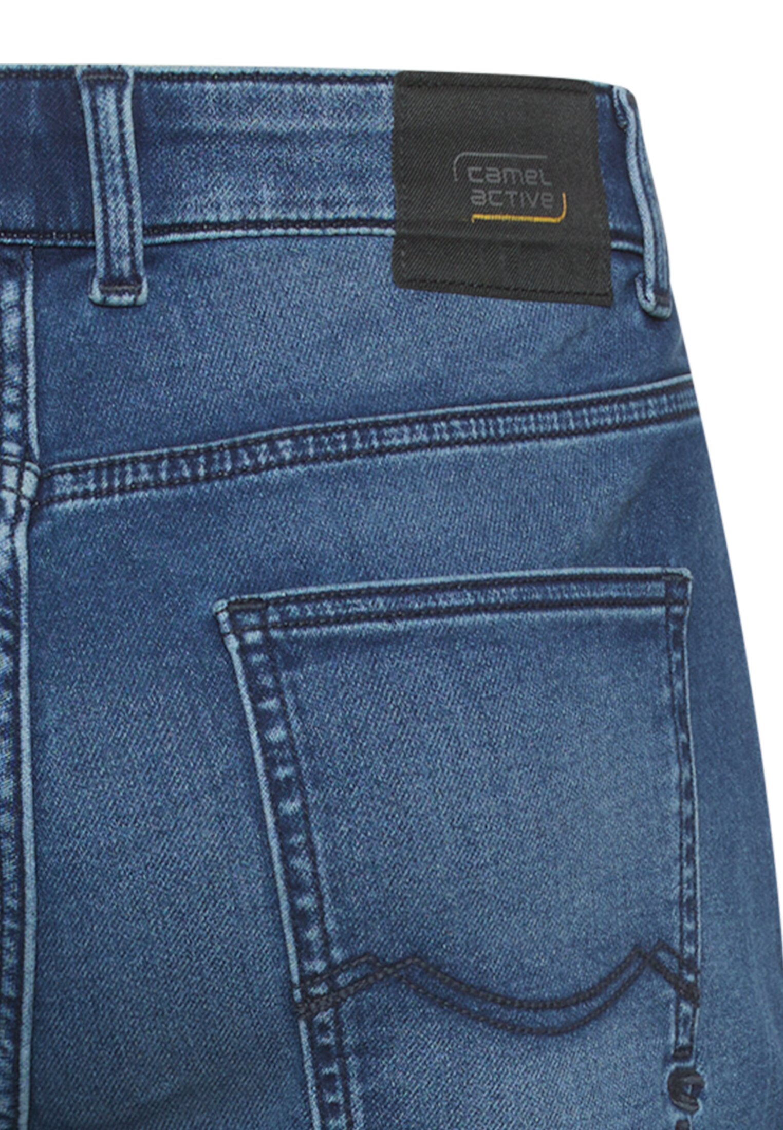 Men fleXXXactive® Jeans shorts made from cotton blend Indigo Blue close back