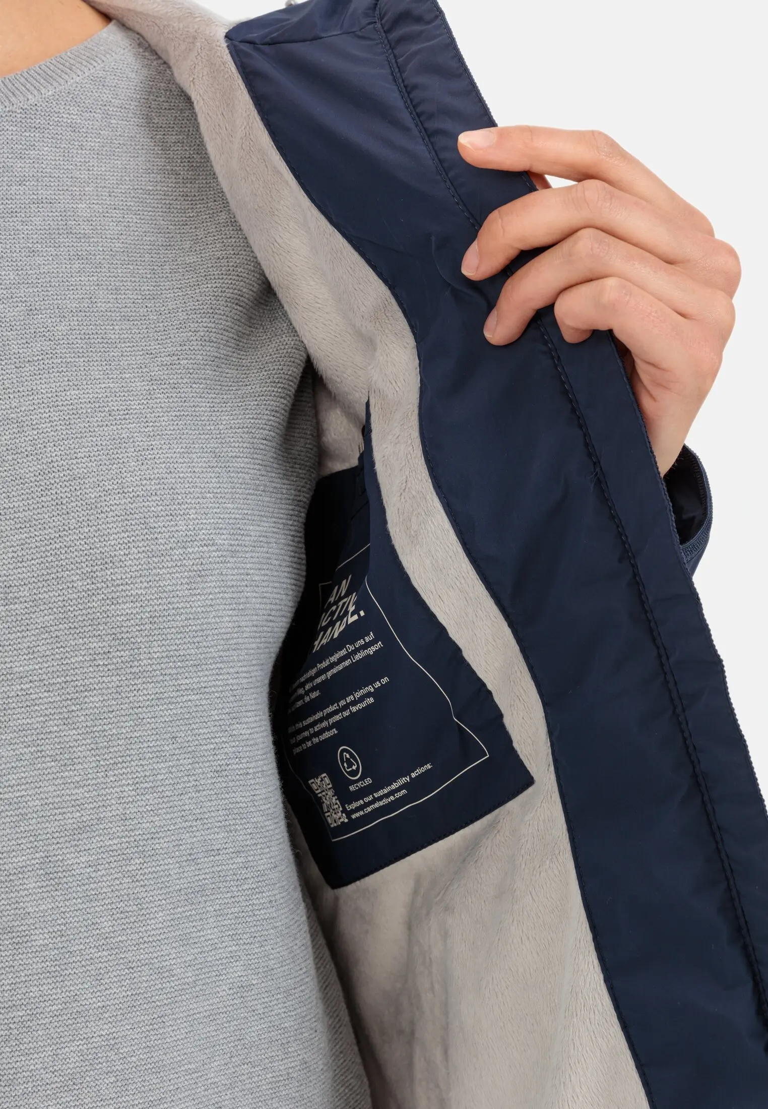 Langer Windbreaker für Damen in Dunkelblau | 34