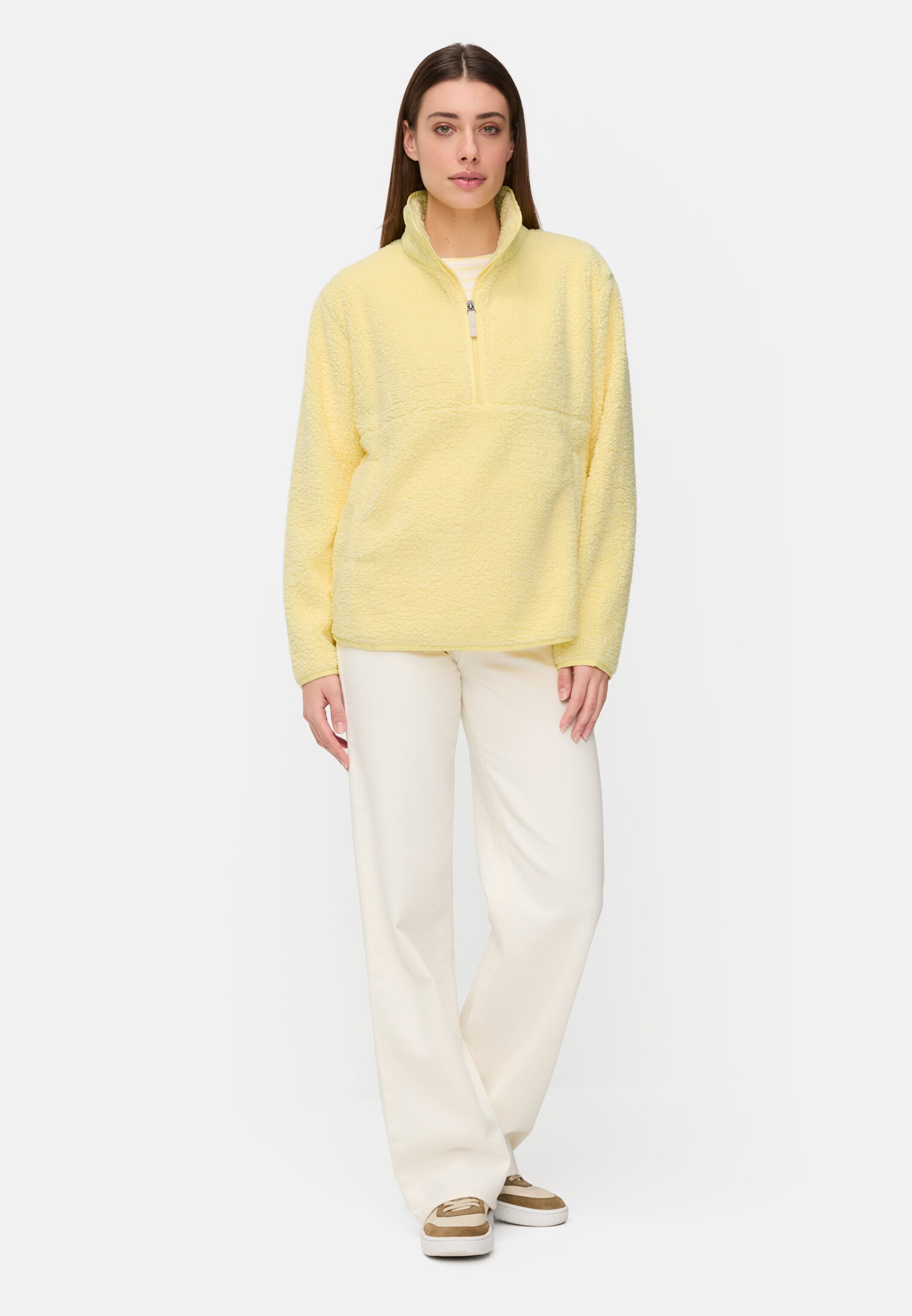 Damen Teddy Troyer Limonengelb getragen vorne Ganzkörper