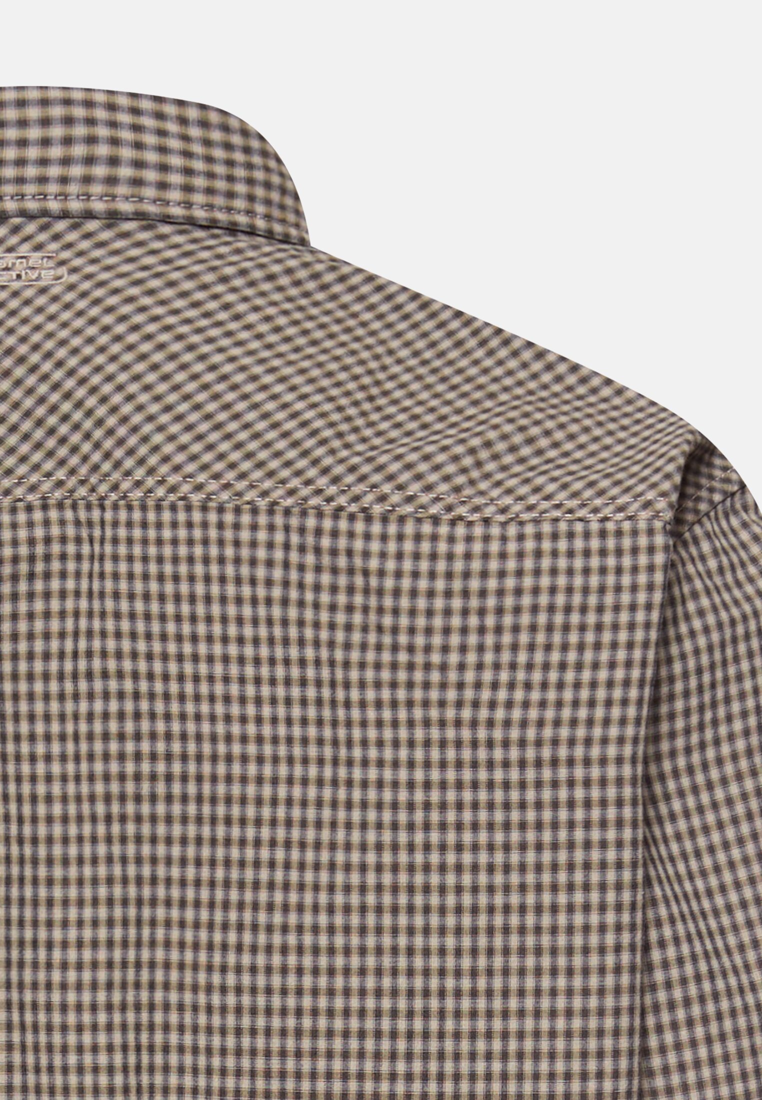 Heren Overhemd met lange mouwen met borstzak Olijfgroen achter dichtbij