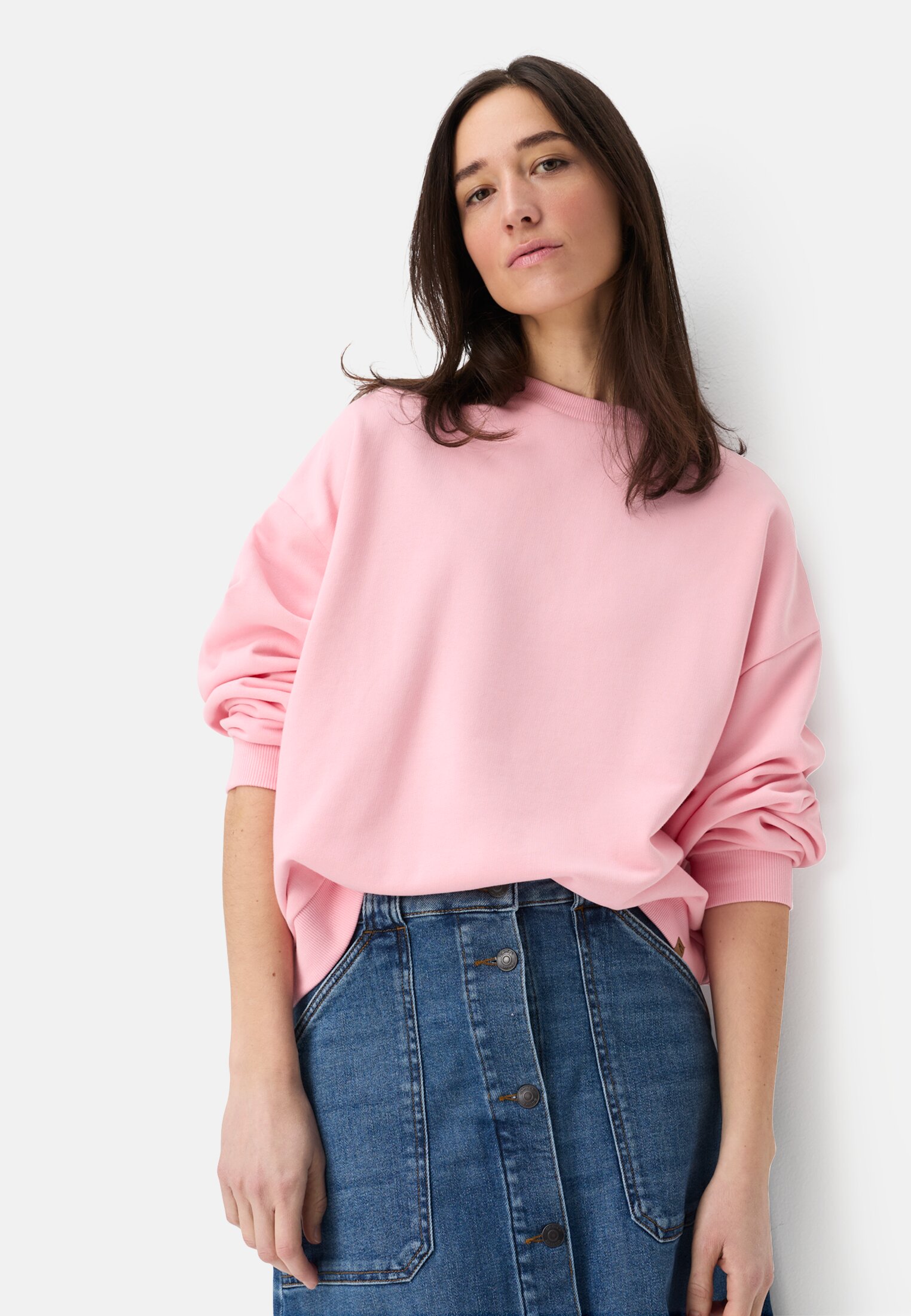 Vrouwen Sweatshirt met print op de achterkant Roze gedragen emotional