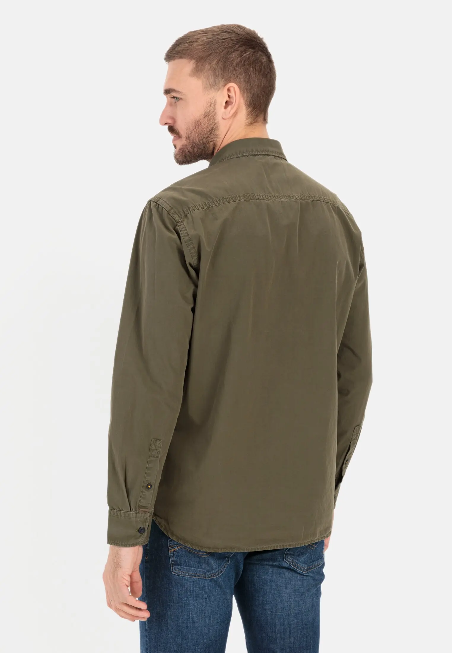 Langarm Hemd für Herren in Oliv-Braun | 3XL | camel active