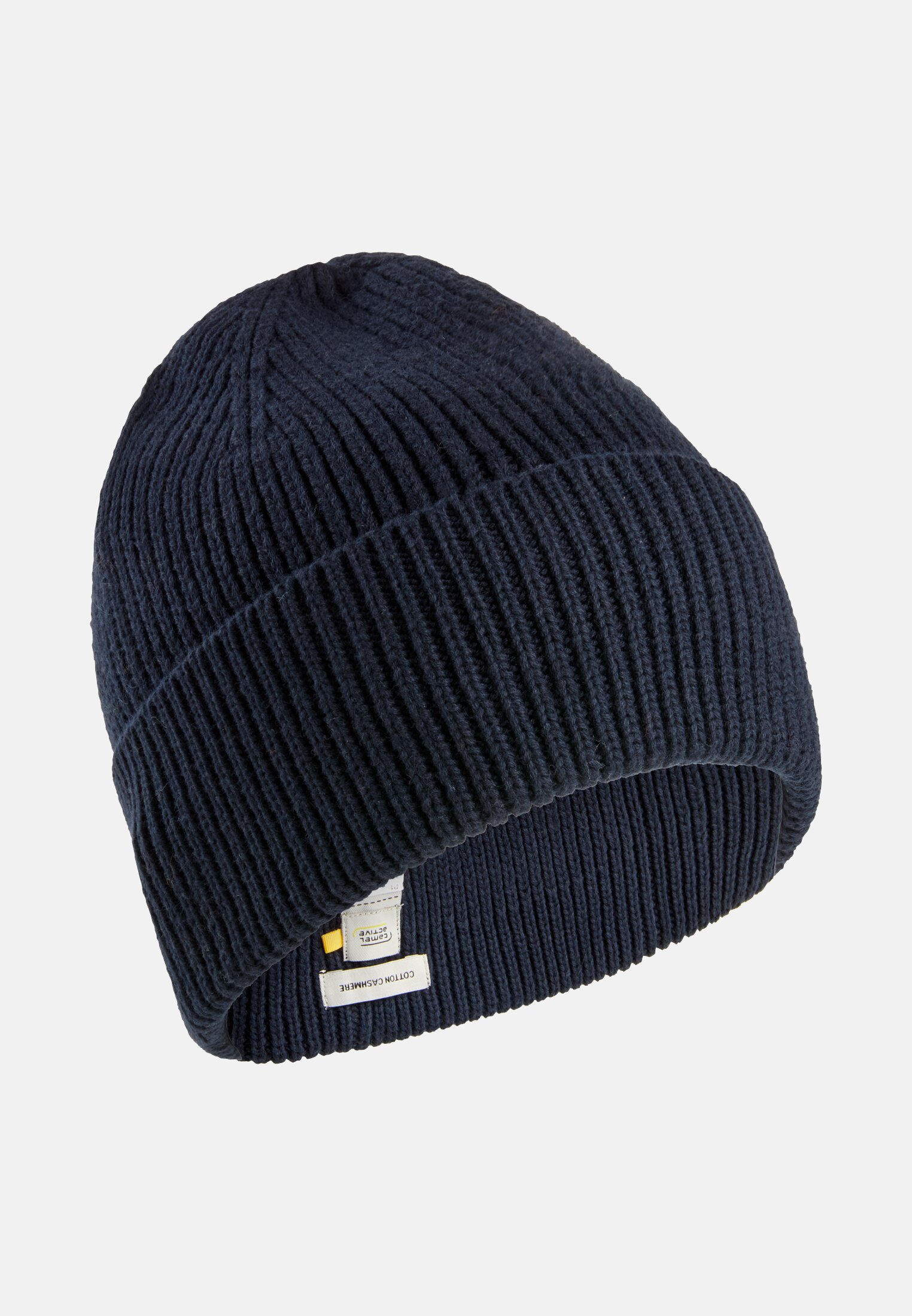 Herren Beanie aus einem Baumwoll-Kaschmir Mix Navyblau frontal vorn