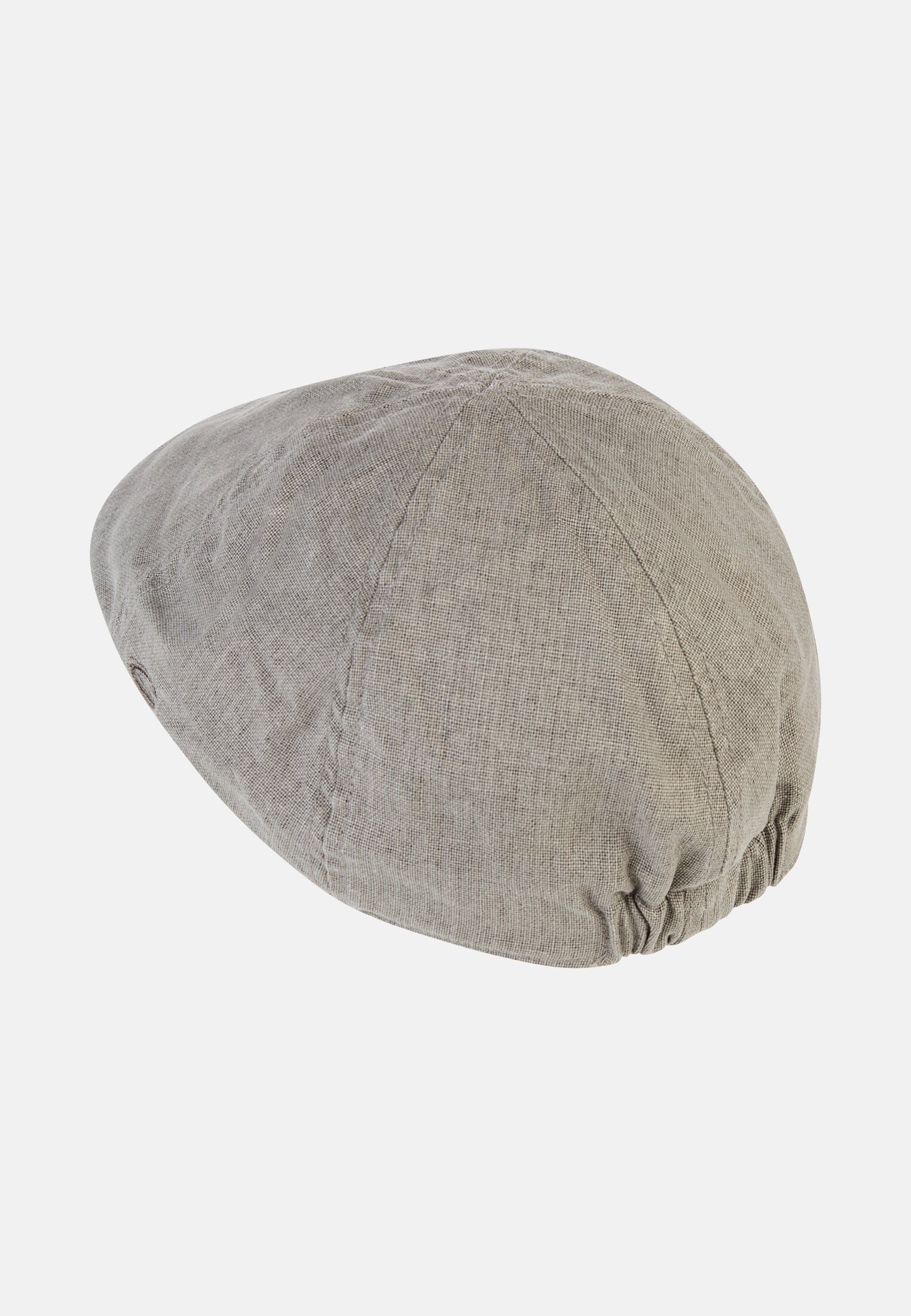 Herren Flat Cap mit Gummizug Grau frontal hinten