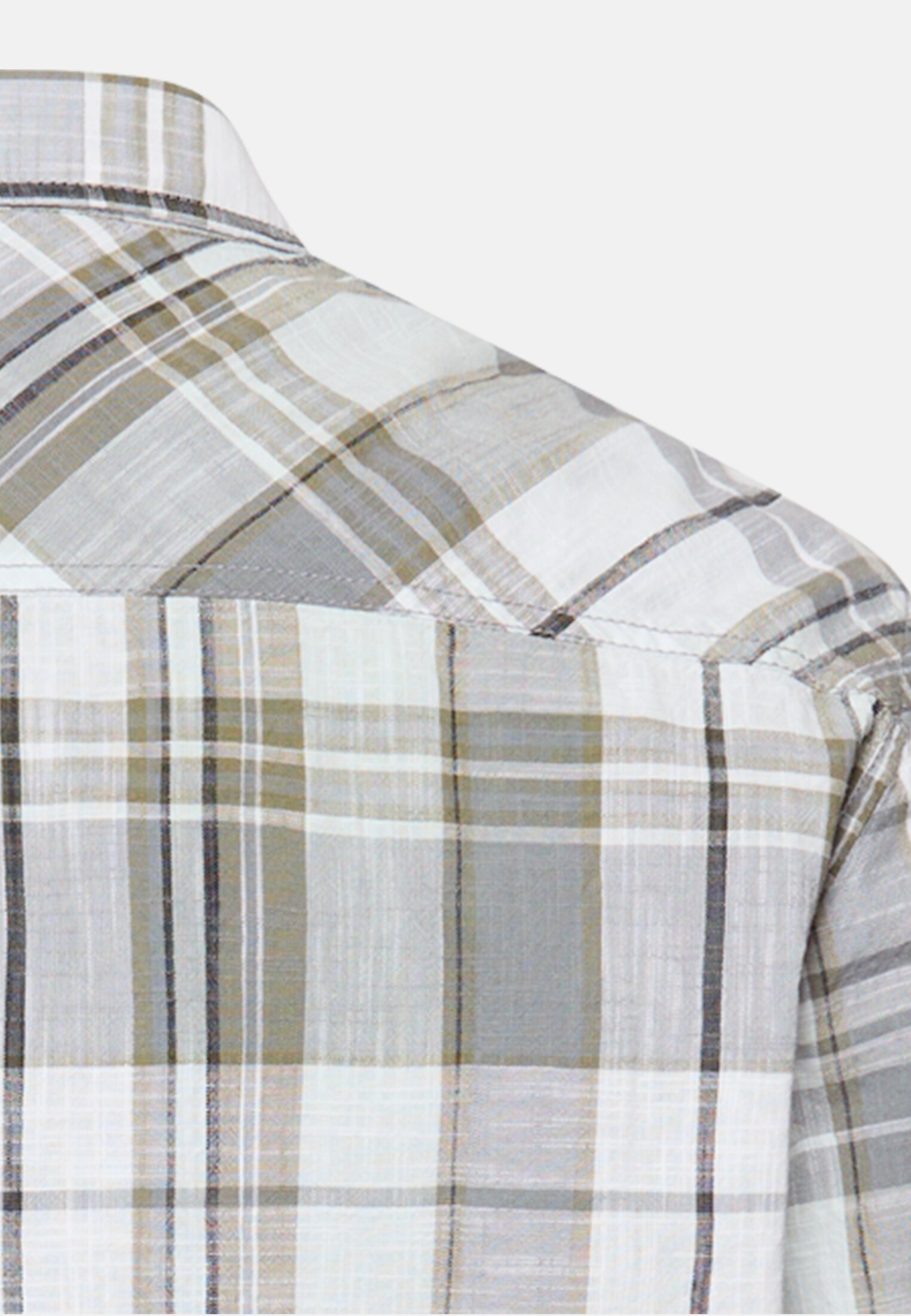 Men Check shirt made from 100% cotton Grey close back