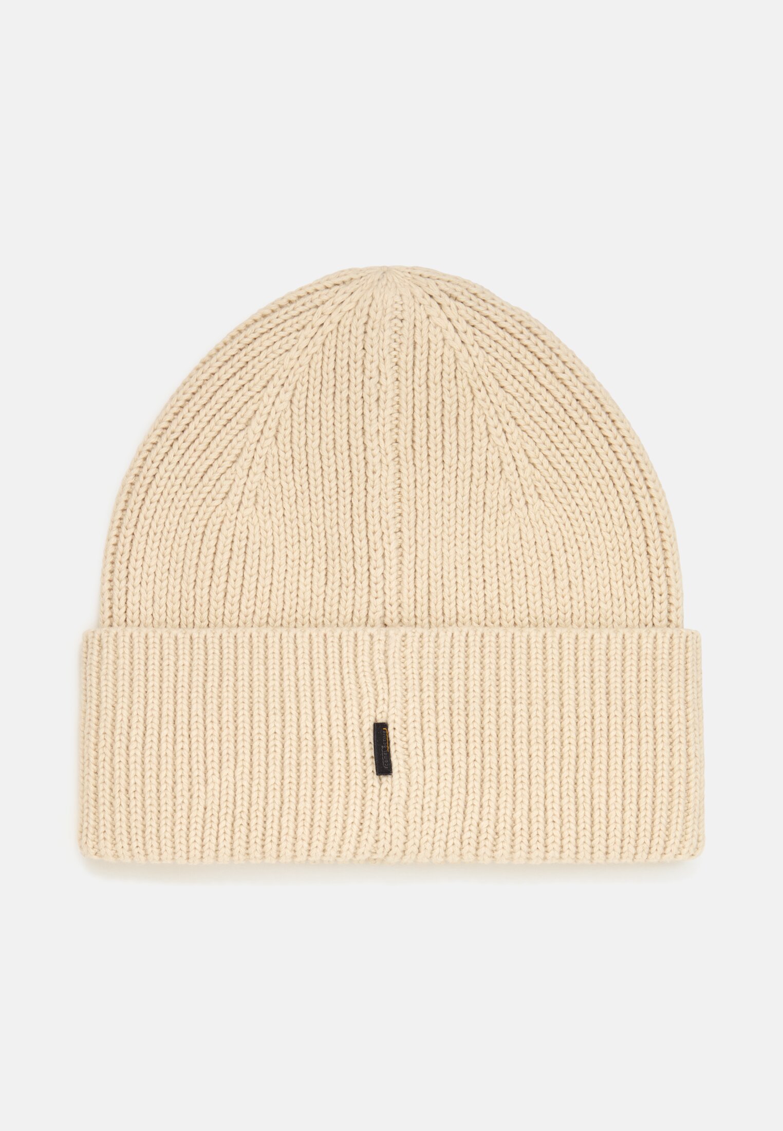 Heren Beanie van een katoen-kasjmiermix Haver front dichtbij