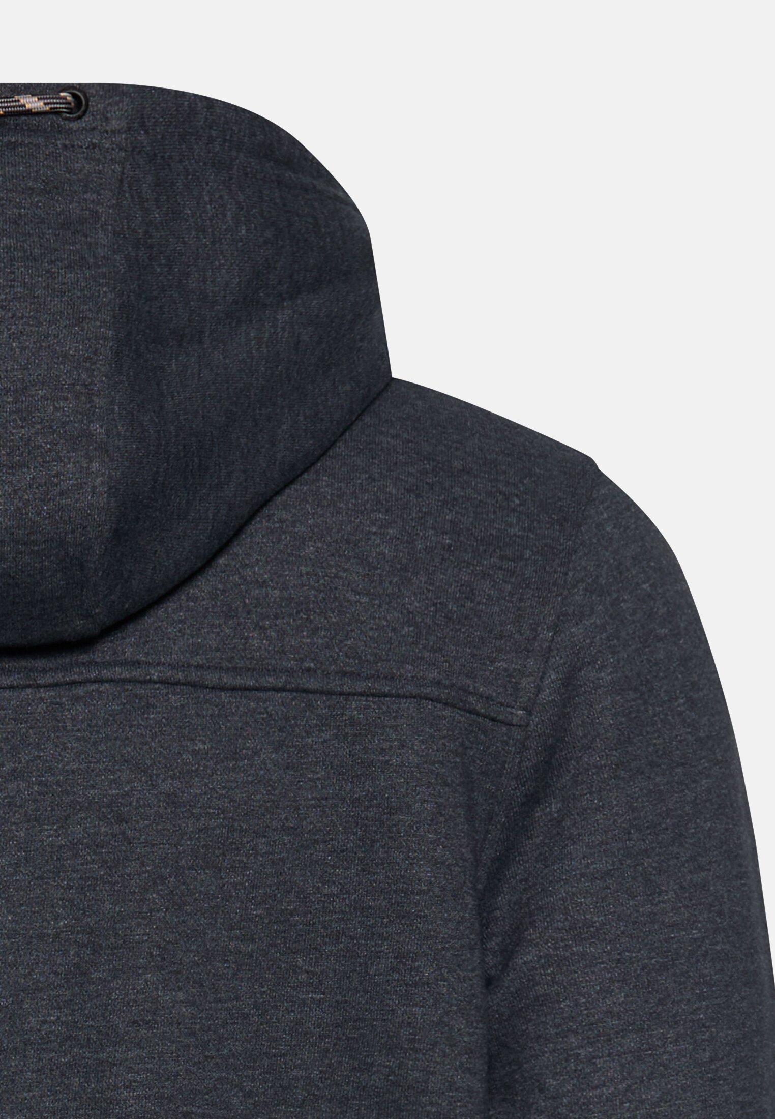 Herren Kapuzenjacke mit verstellbarem Kordelzug Navyblau hinten nah