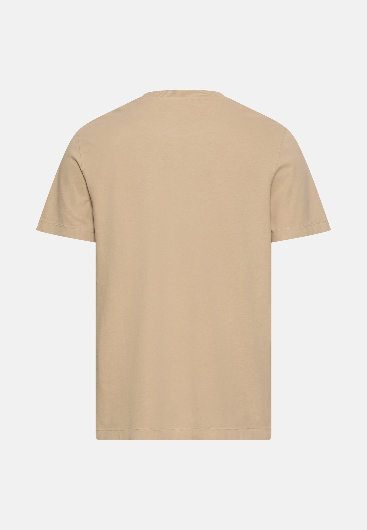 Herren T-Shirt mit Motivprint Beige frontal hinten