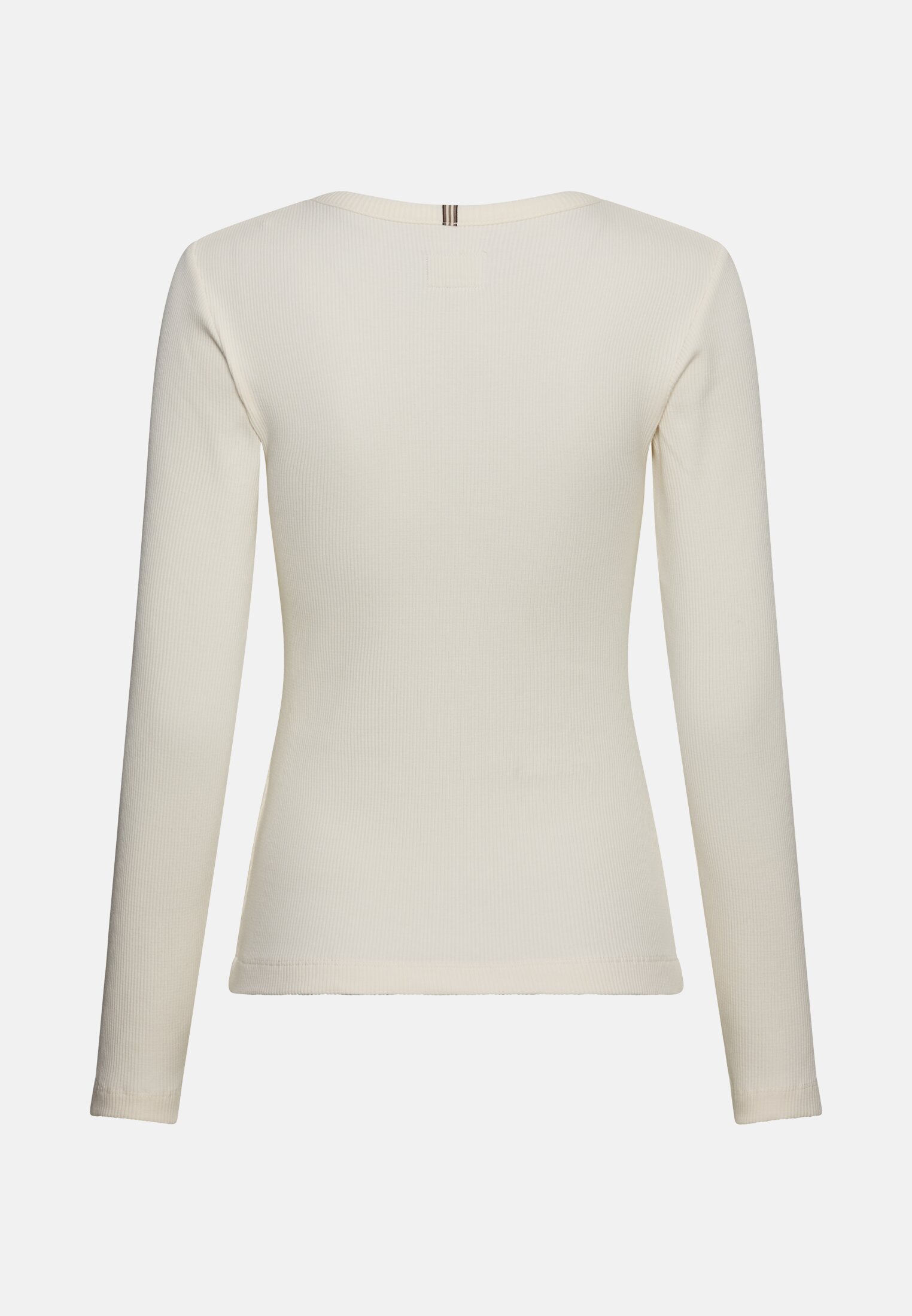 Damen Jerseyshirt mit Rundhalsausschnitt Milchweiß frontal hinten