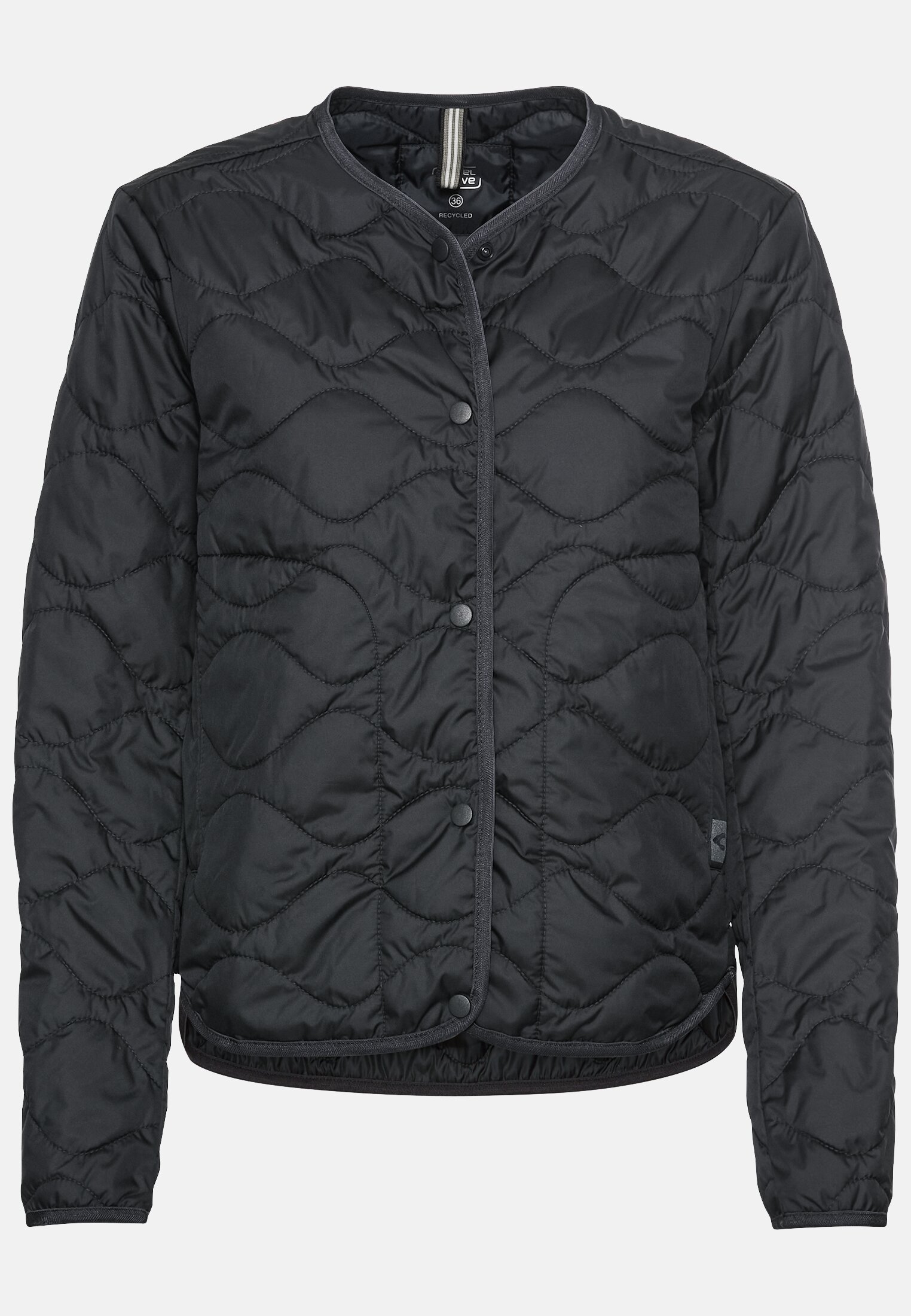 Women Lightweight quilted jacket with velvet pockets Navy blue frontal front