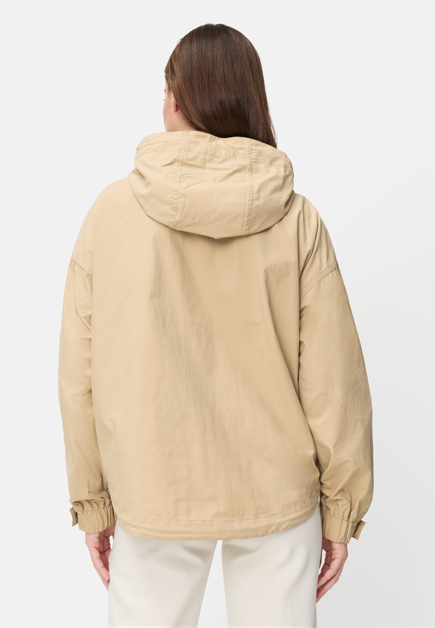 Women Blouson with 2-way zipper Sand worn back