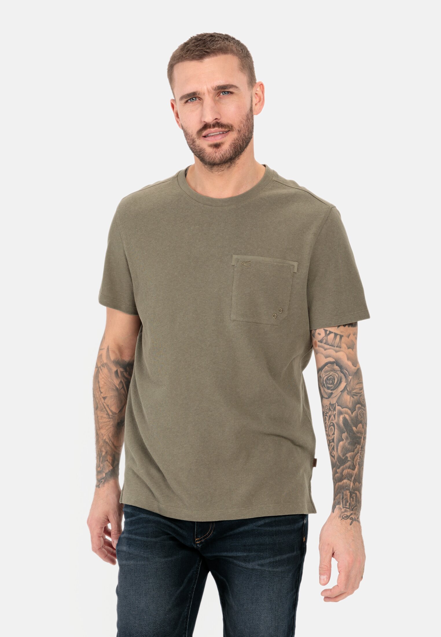 Kurzarm T-Shirt für Herren in Khaki | XL | camel active