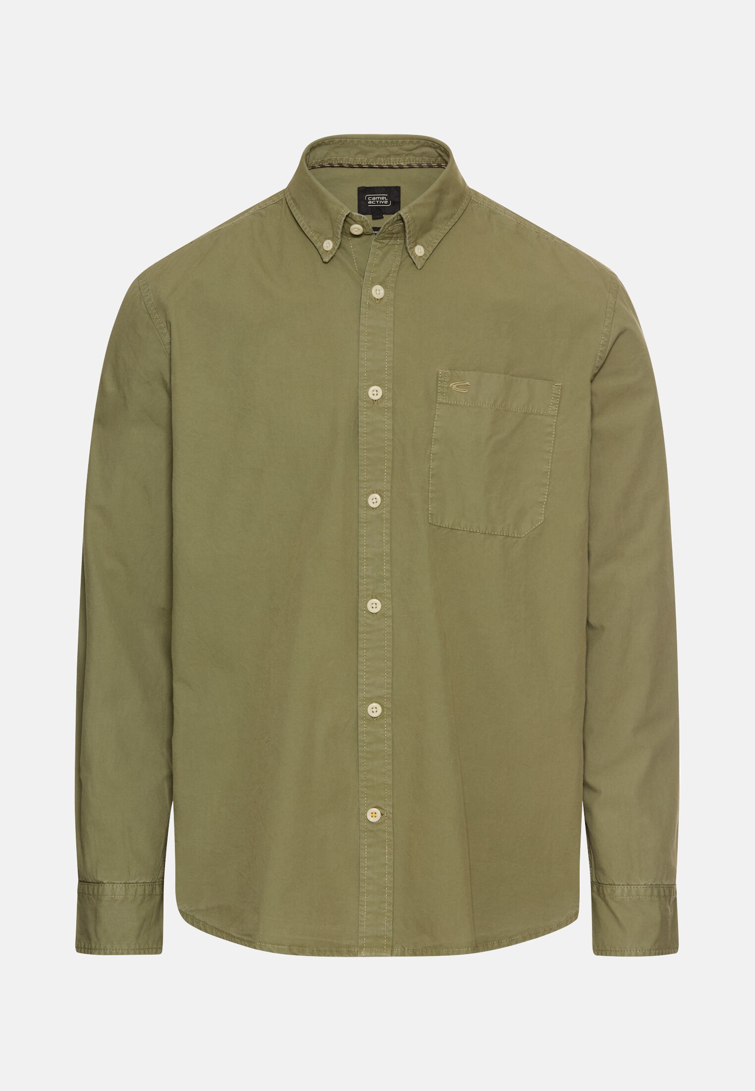 Men Cotton shirt with chest pocket Green frontal front