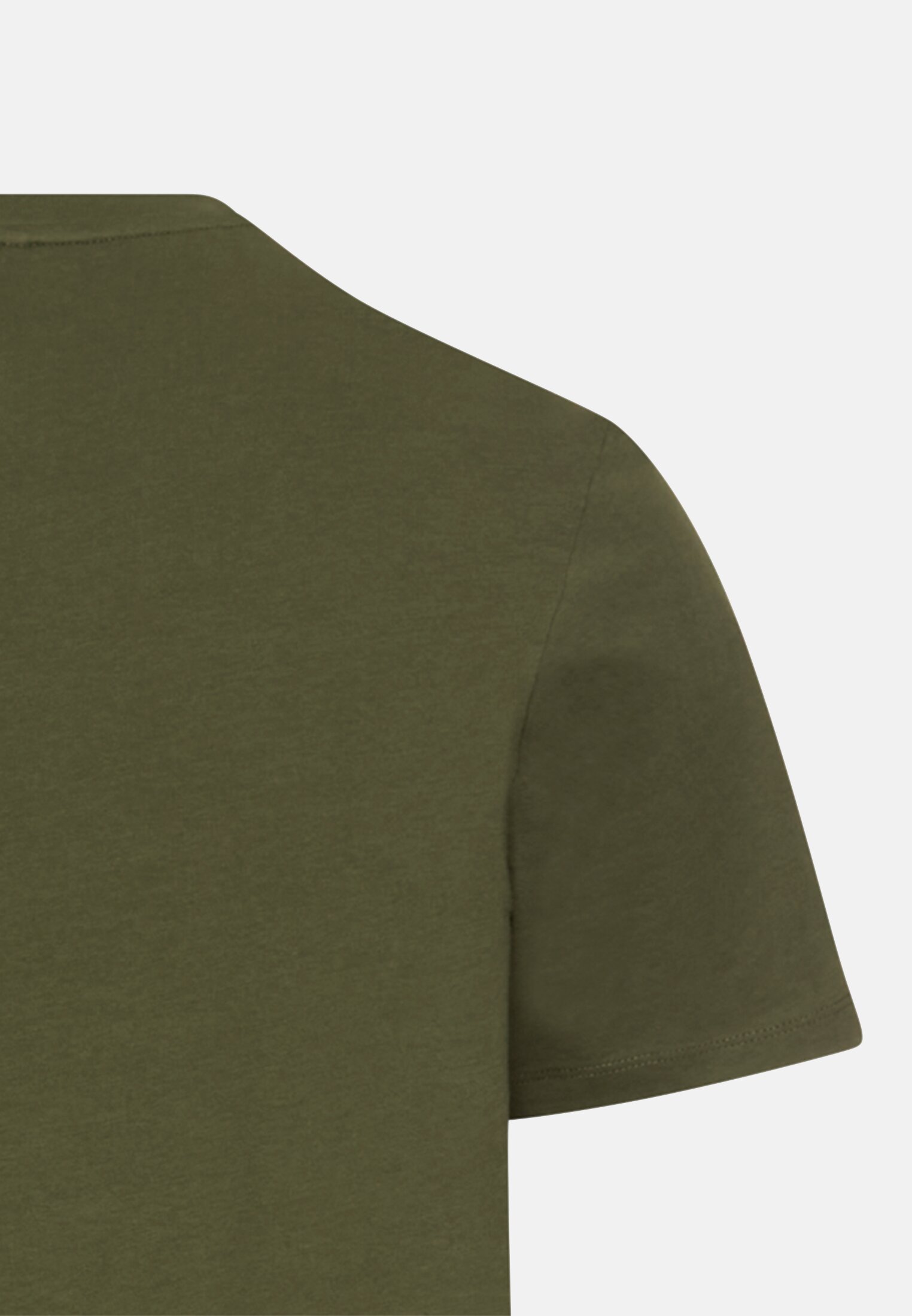 Herren T-Shirt mit Rundhalsausschnitt Waldgrün hinten nah