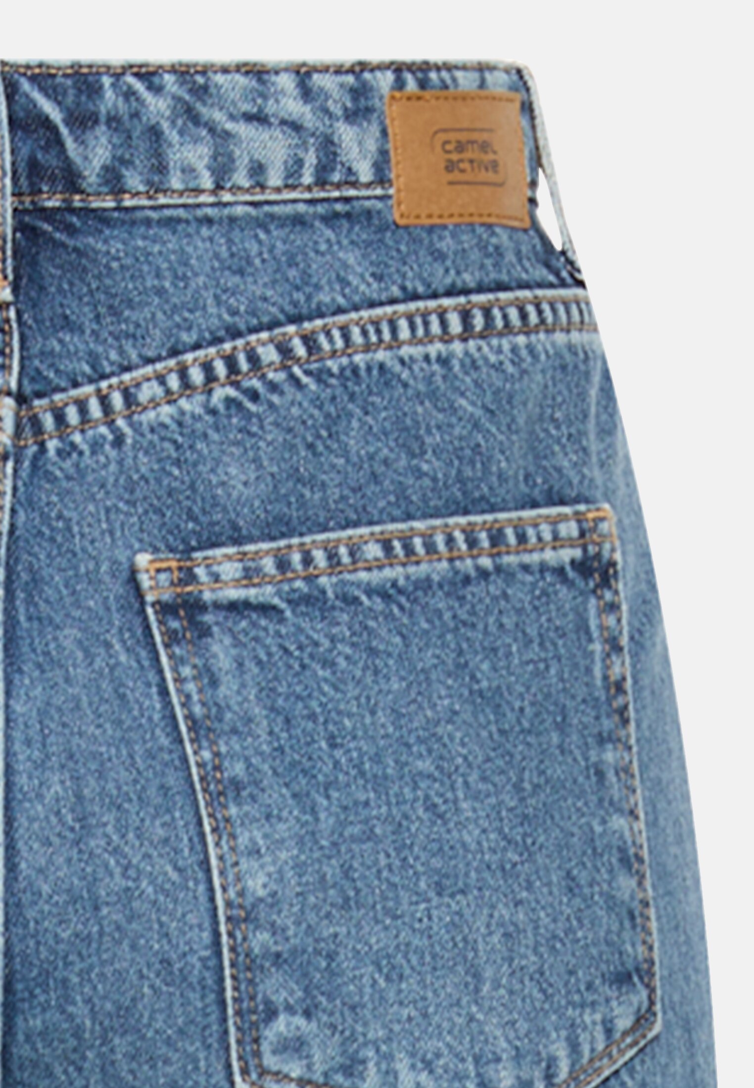 Women Barrel jeans with belt loops Mist Blue close back