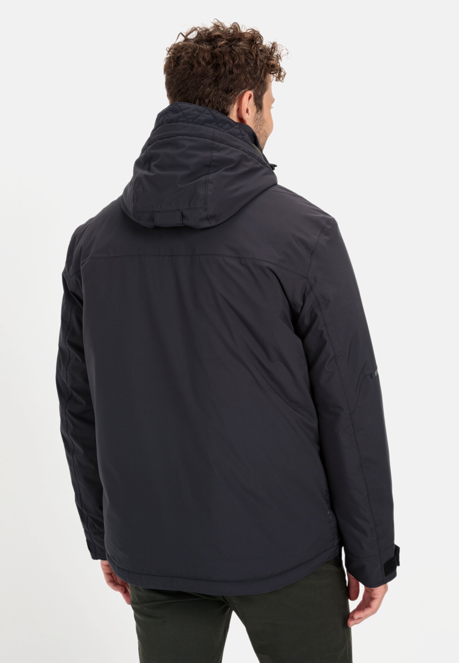 Men teXXXactive® functional jacket with detachable hood Dark Blue worn back