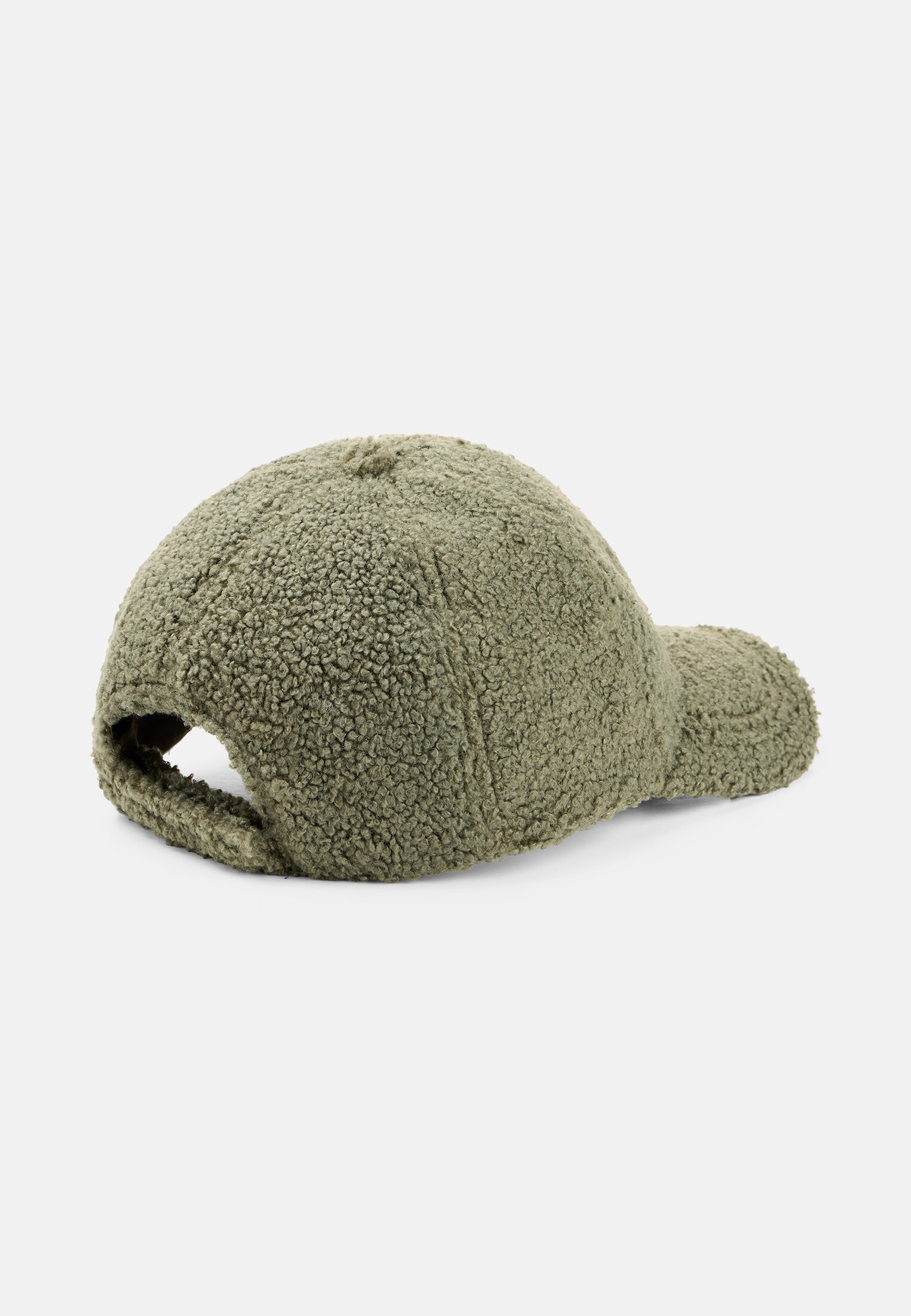Damen Cap mit Teddyfell Dunkelgrün frontal oben