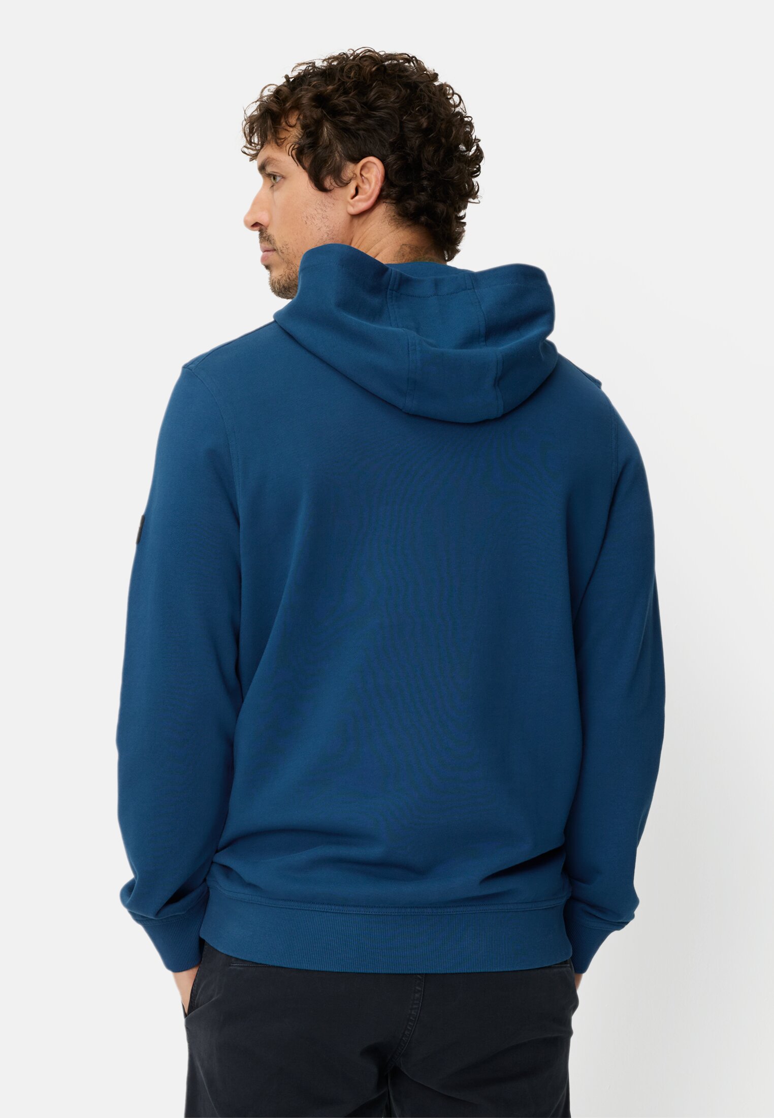 Heren Sweatshirt met capuchon Lichtblauw gedragen achter