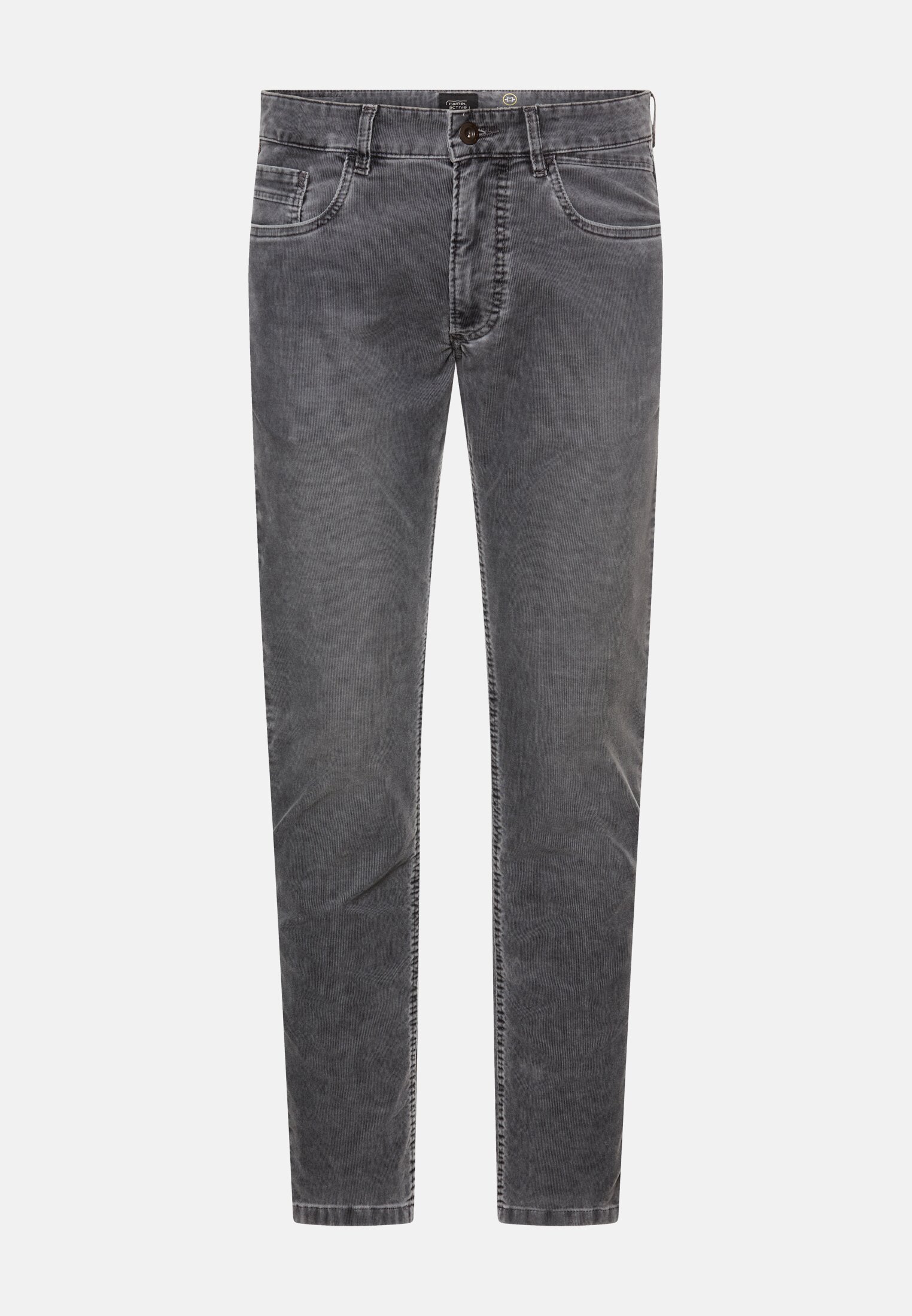 Herren Slim Fit 5-Pocket Hose Steingrau frontal vorn