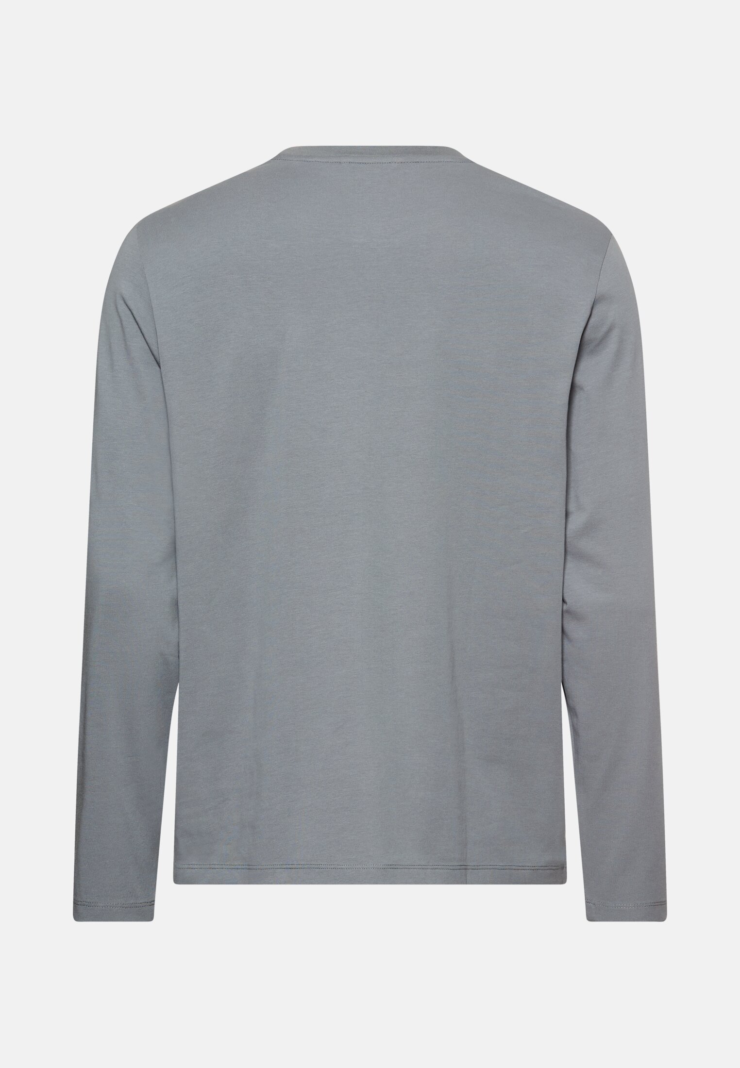 Men fleXXXactive® Long Sleeve Shirt with Crew Neck Storm Blue frontal back