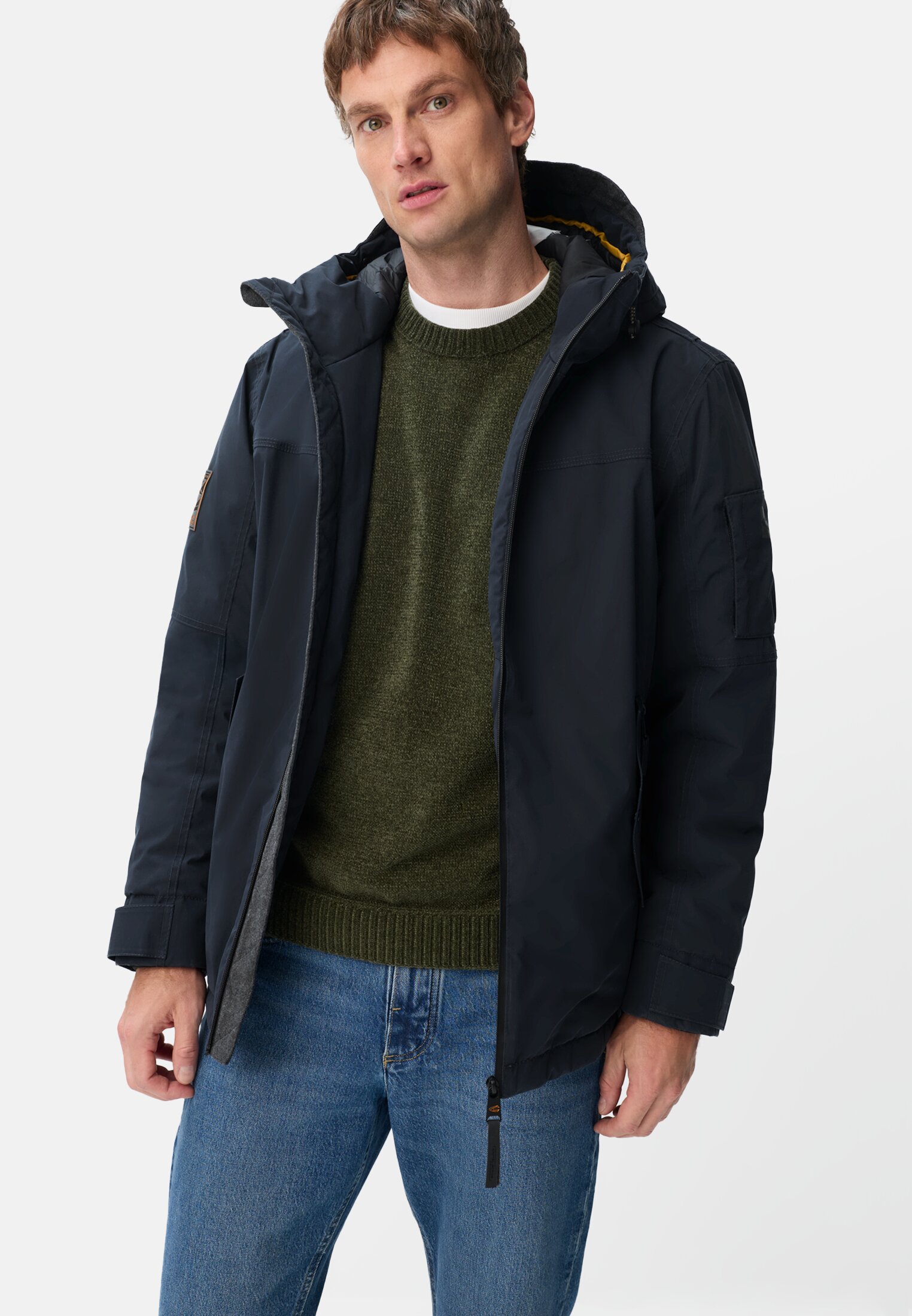 Men teXXXactive® functional winter jacket with taped seams Navy blue worn emotional